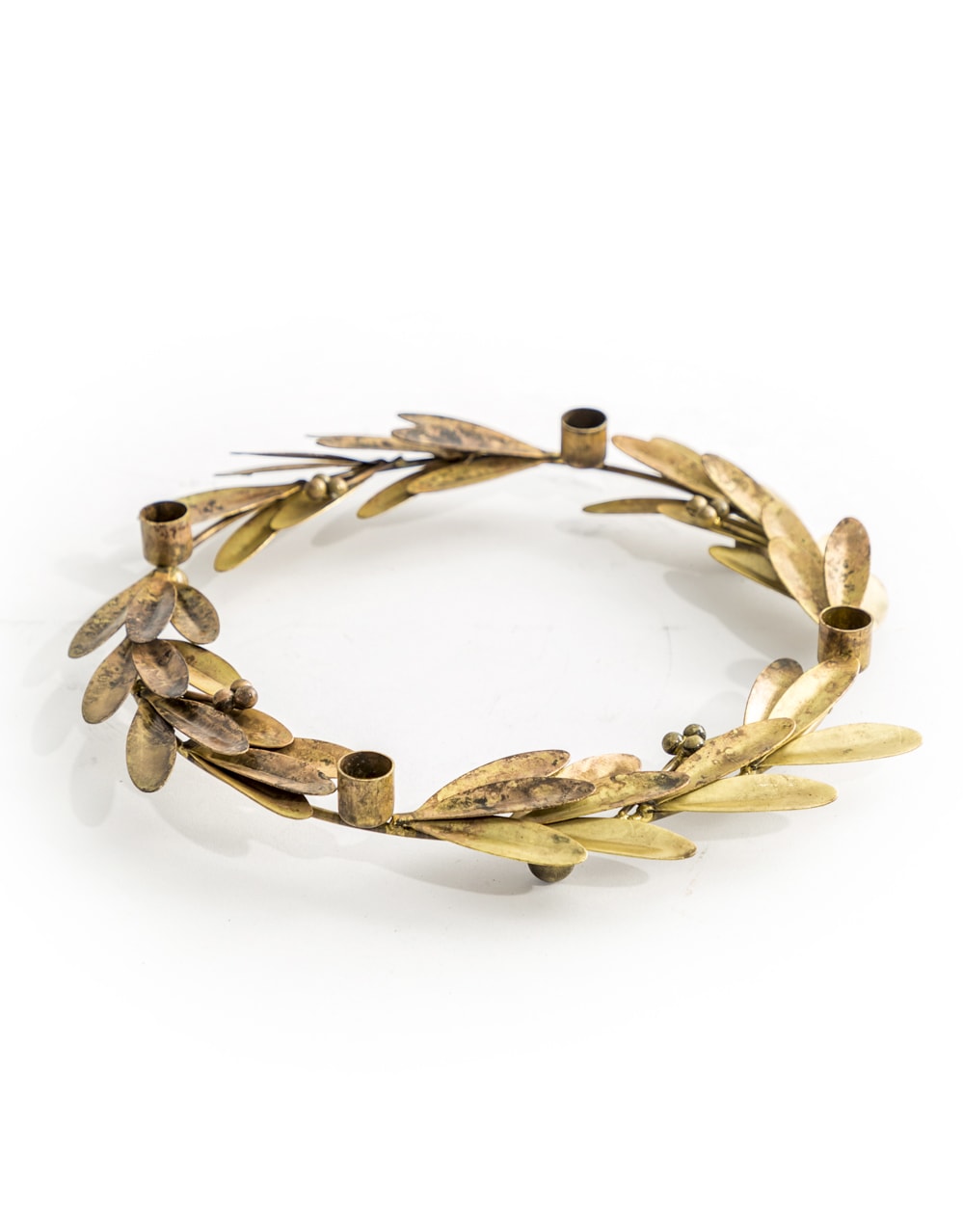 Antique Gold Olive Branch Candle Holder (to be bought in qtys of 2) - RGF20