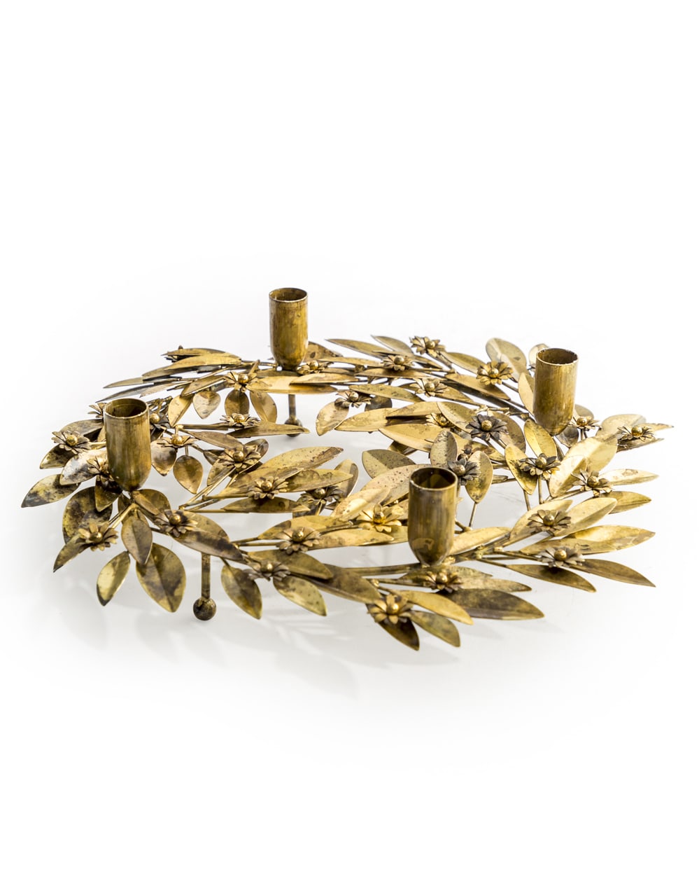 Antique Gold Wreath Candle Holder - RGF21