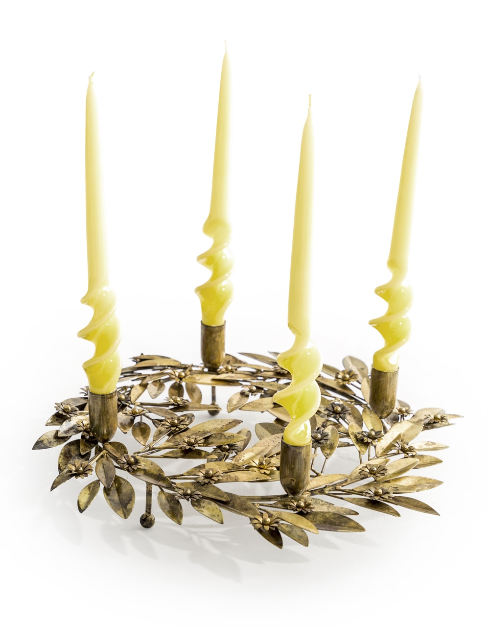 Antique Gold Wreath Candle Holder - RGF21