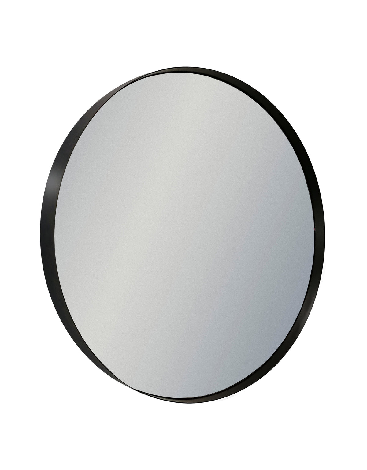 Large Round Matt Black Steel Framed Mirror - HDN26