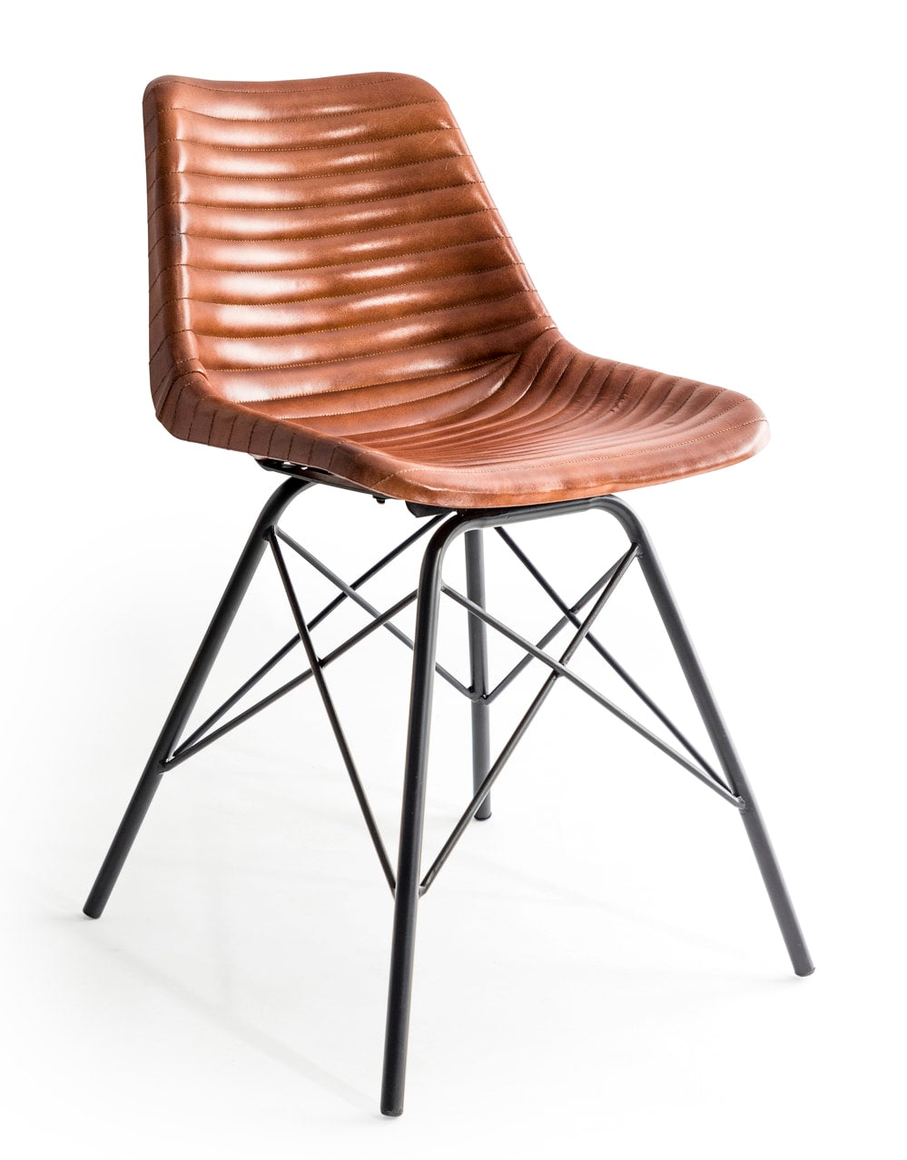 Industrial Vintage Leather & Iron Chair (to be bought in qtys of 2) - BJG10