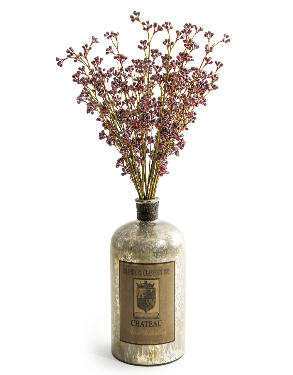 Extra Large Antique Silver Glass Bottle / Vase - IGB10