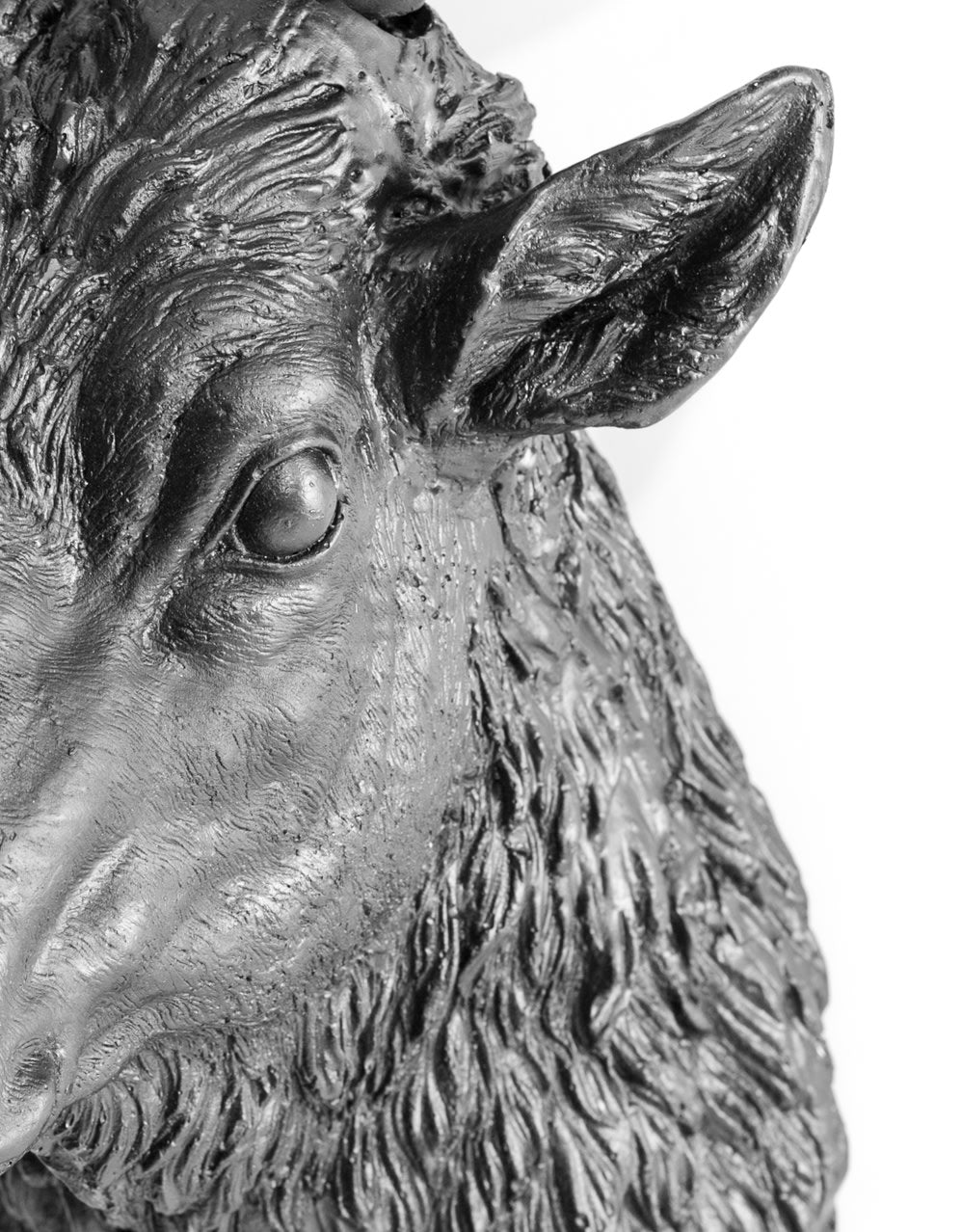 Large Matt Black Stag Wall Head - BD170