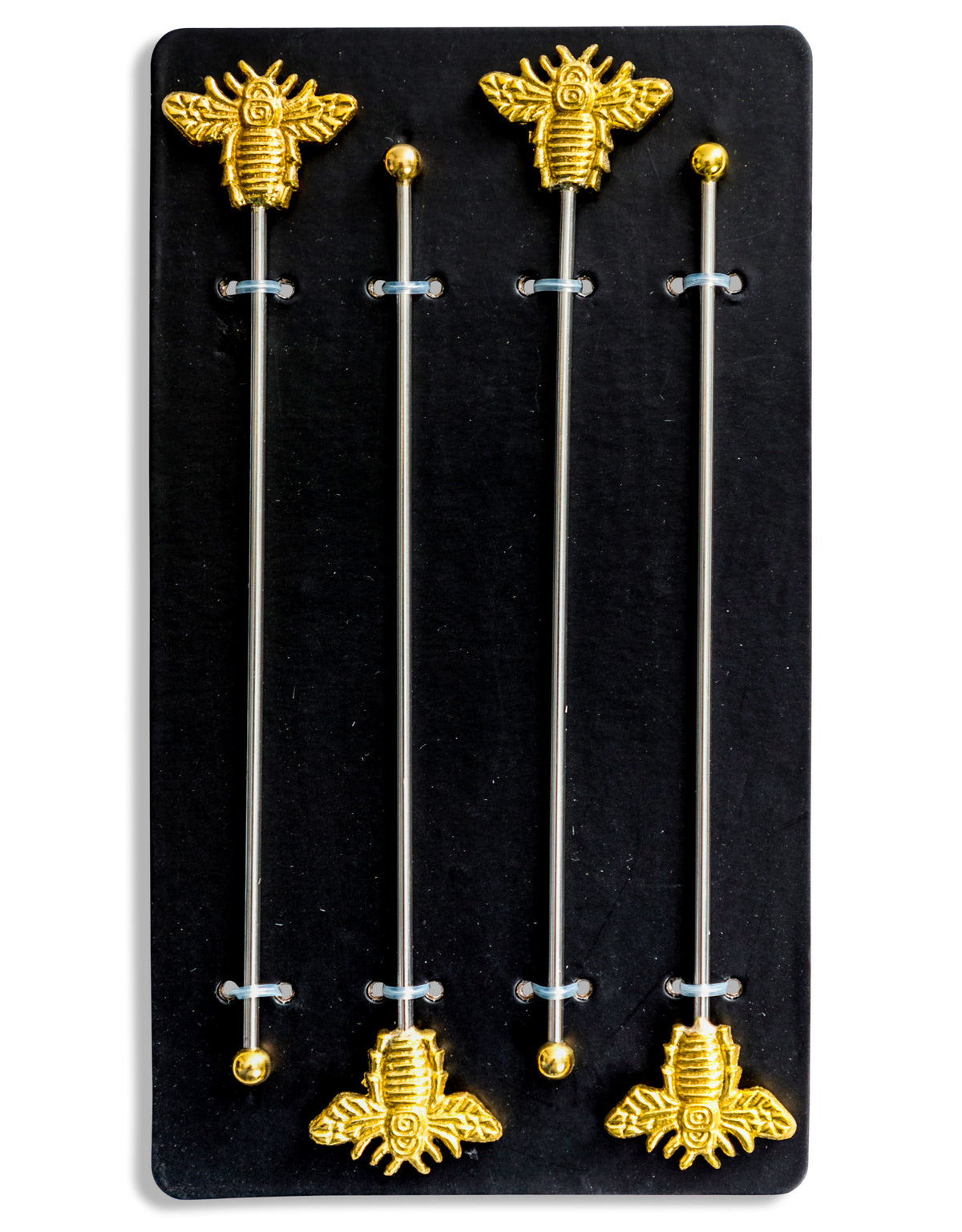 Set of 4 Gold Bumblebee Drinks Stirrers - FMH21