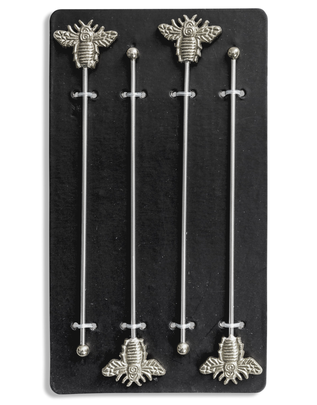 Set of 4 Nickel Bumblebee Drinks Stirrers - FMH25
