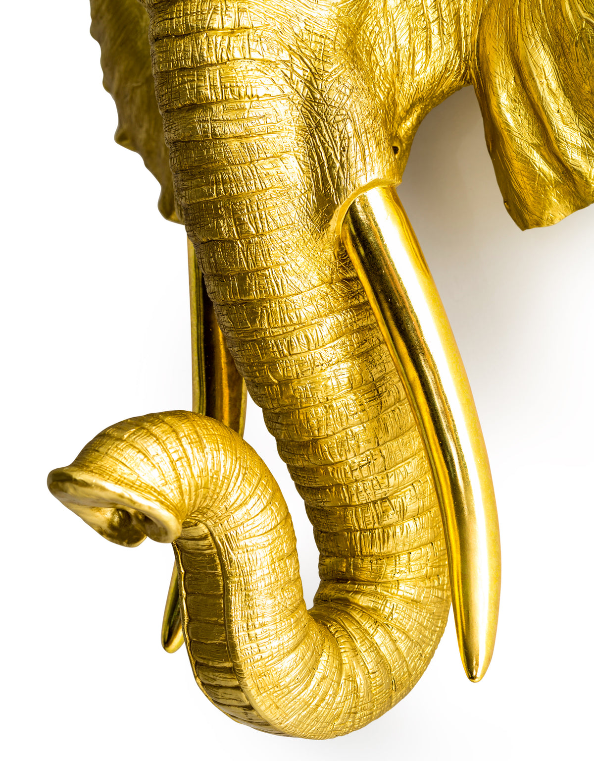 Extra Large Antique Gold Elephant Wall Head - BD177