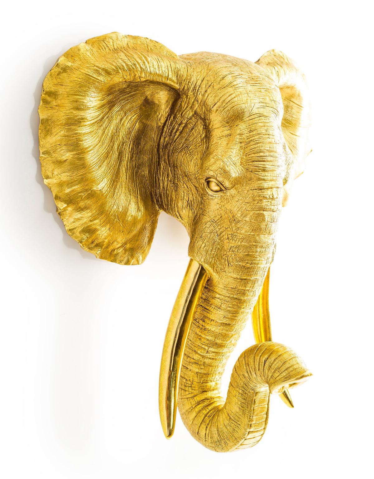 Extra Large Antique Gold Elephant Wall Head - BD177