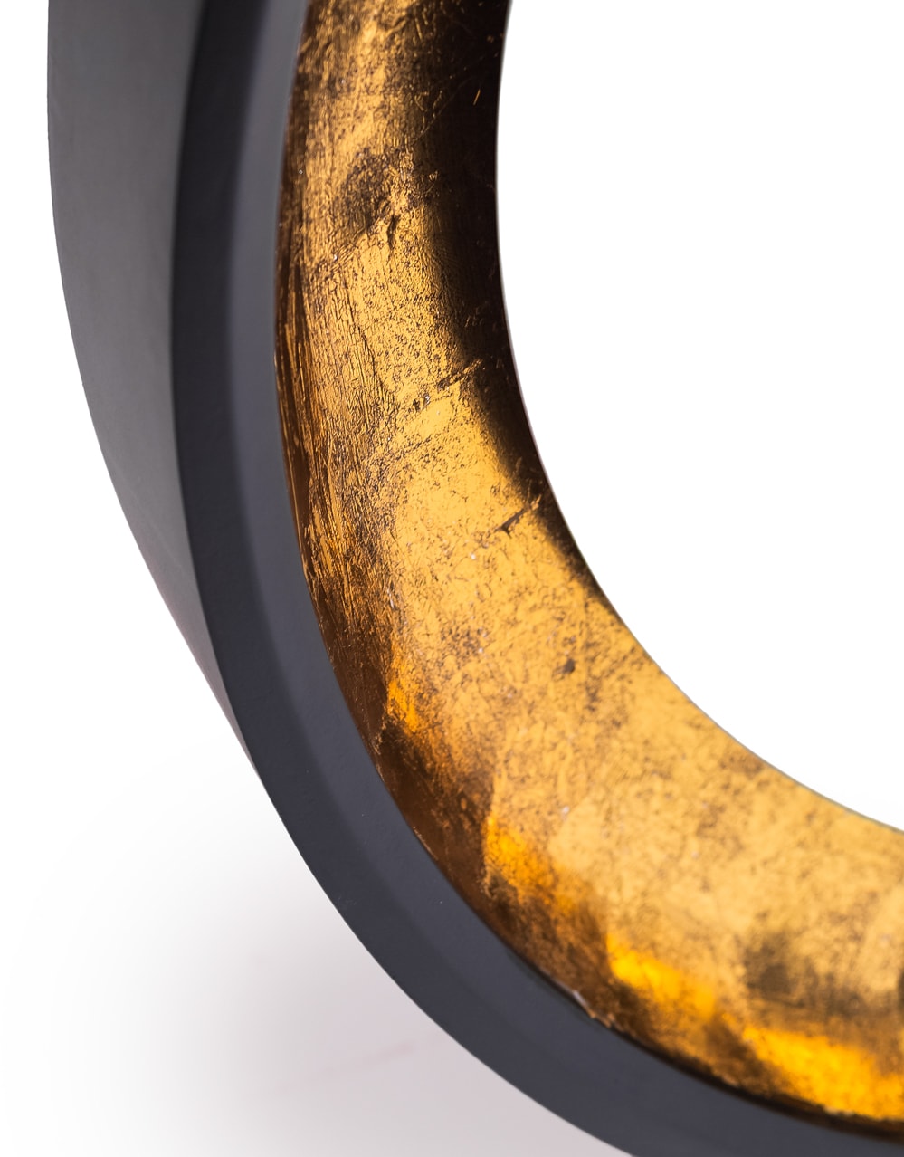 Limehouse Black & Gold Round Wall Mirror - LUM11