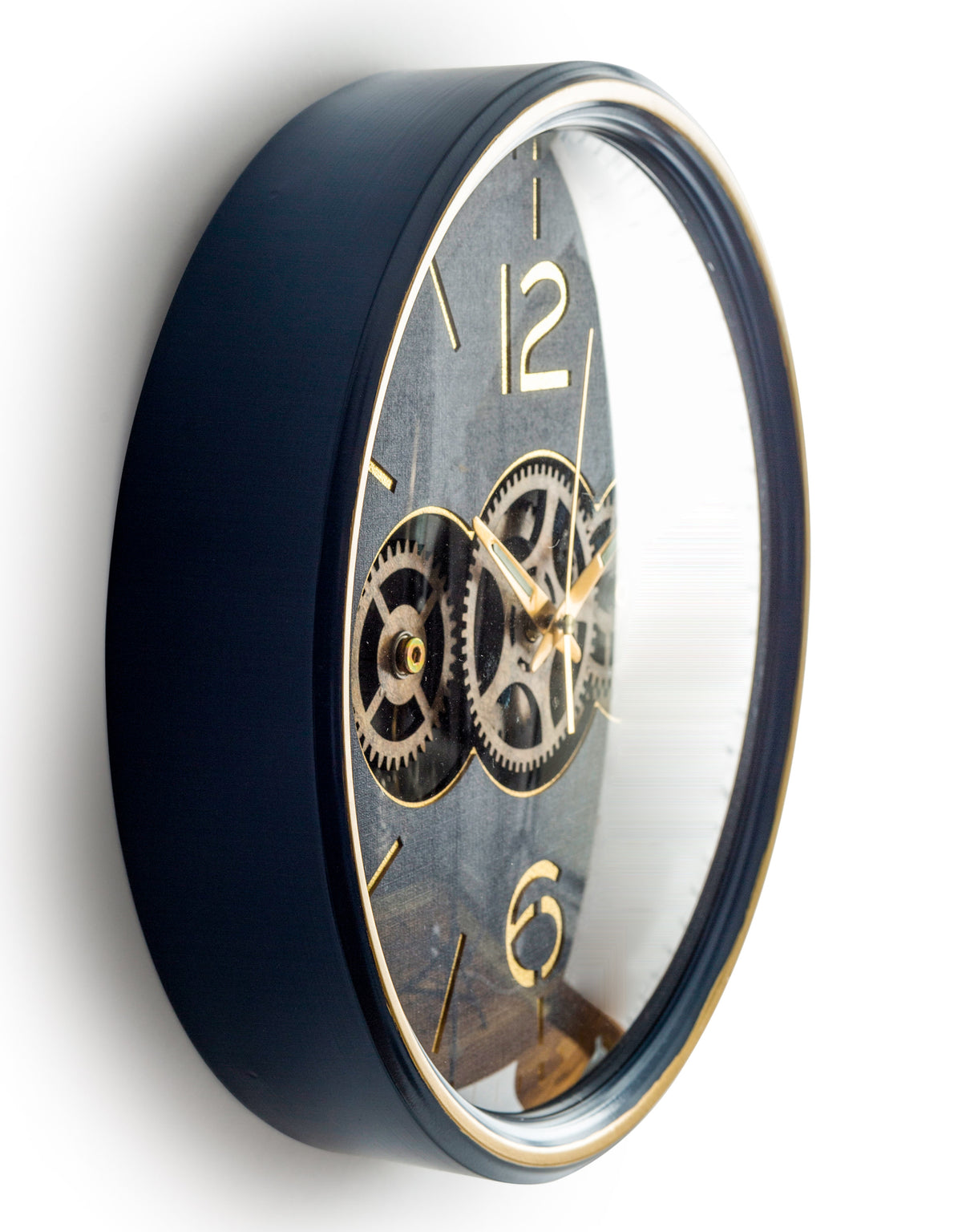 Royal Blue Moving Gears Clock - LUM14
