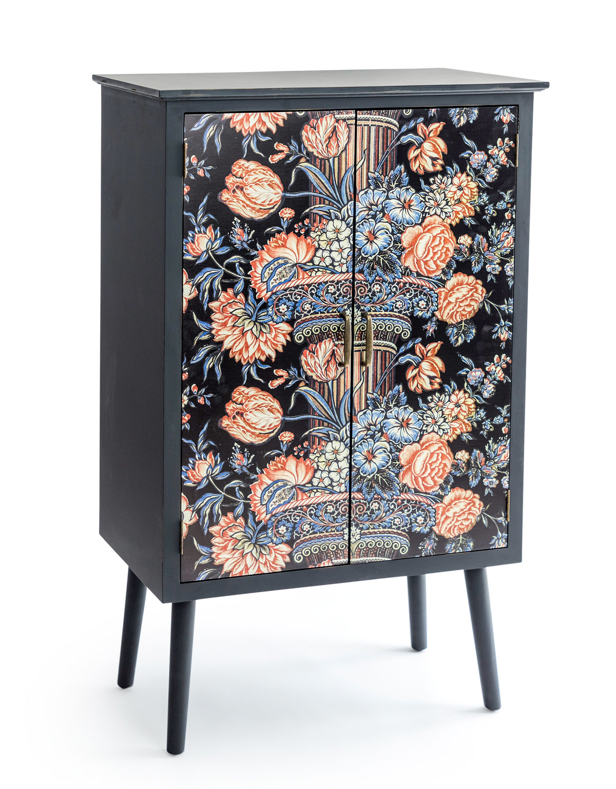 Tall Floral Column Boho Side Cabinet - JCS26