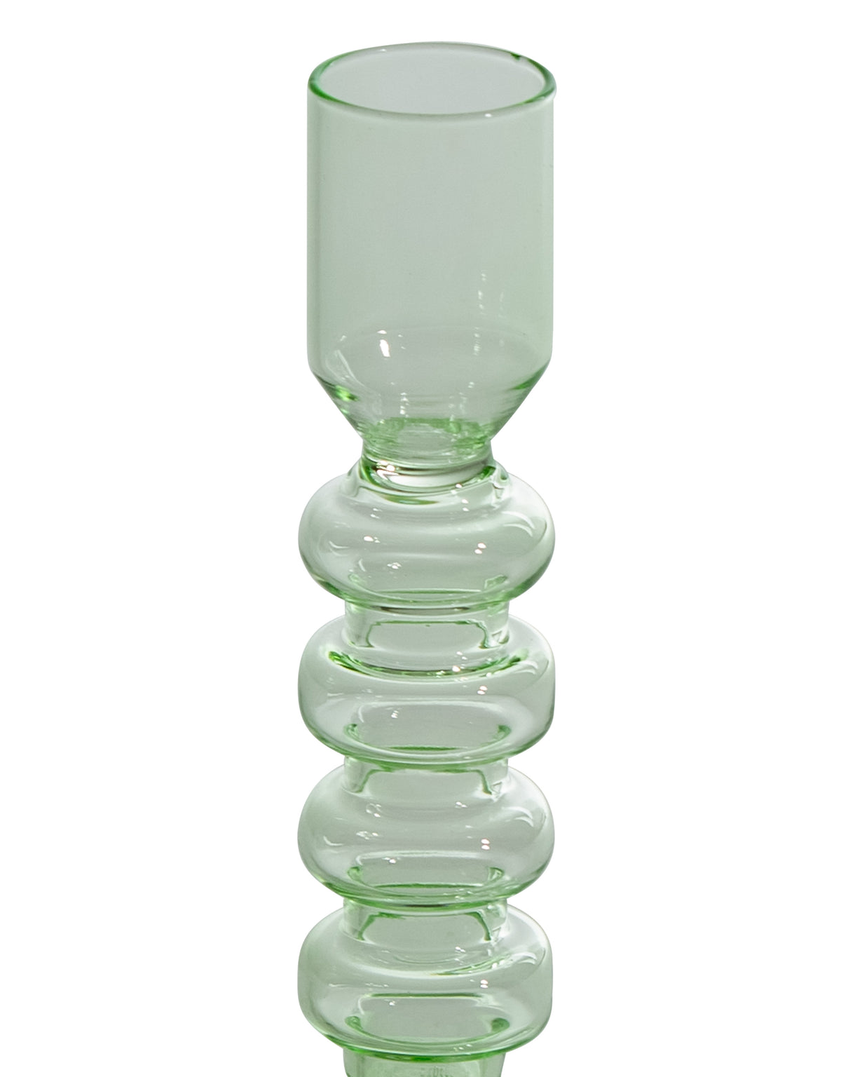 Pale Green Glass Candle Holder - GW146
