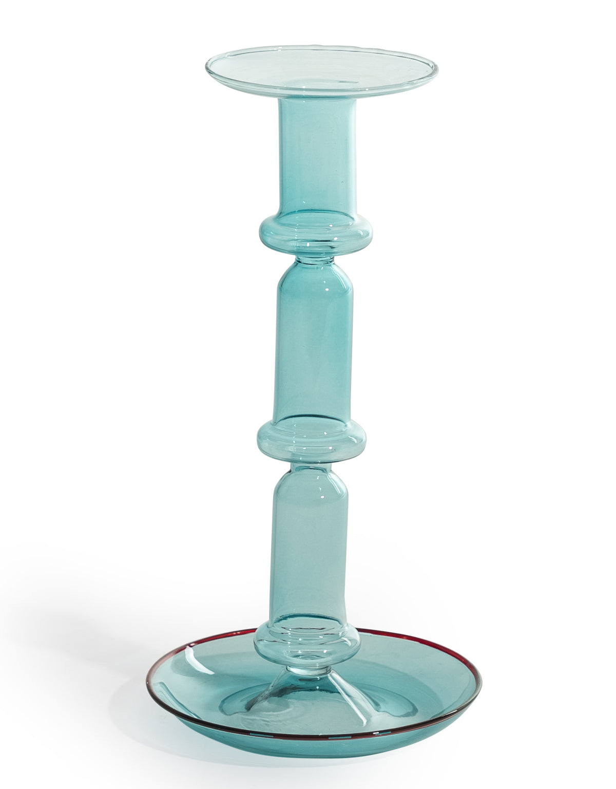 Blue Glass Candle Holder - GW147