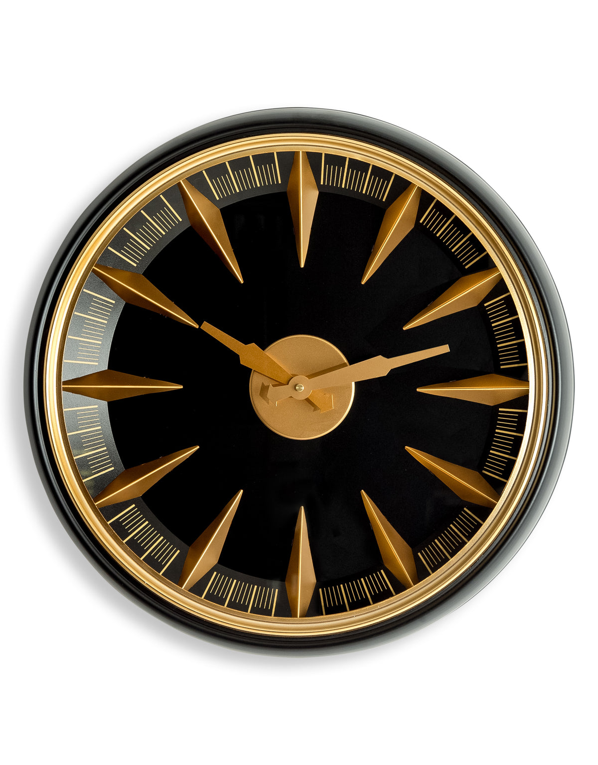 Black & Antique Gold California Wall Clock - FCM14