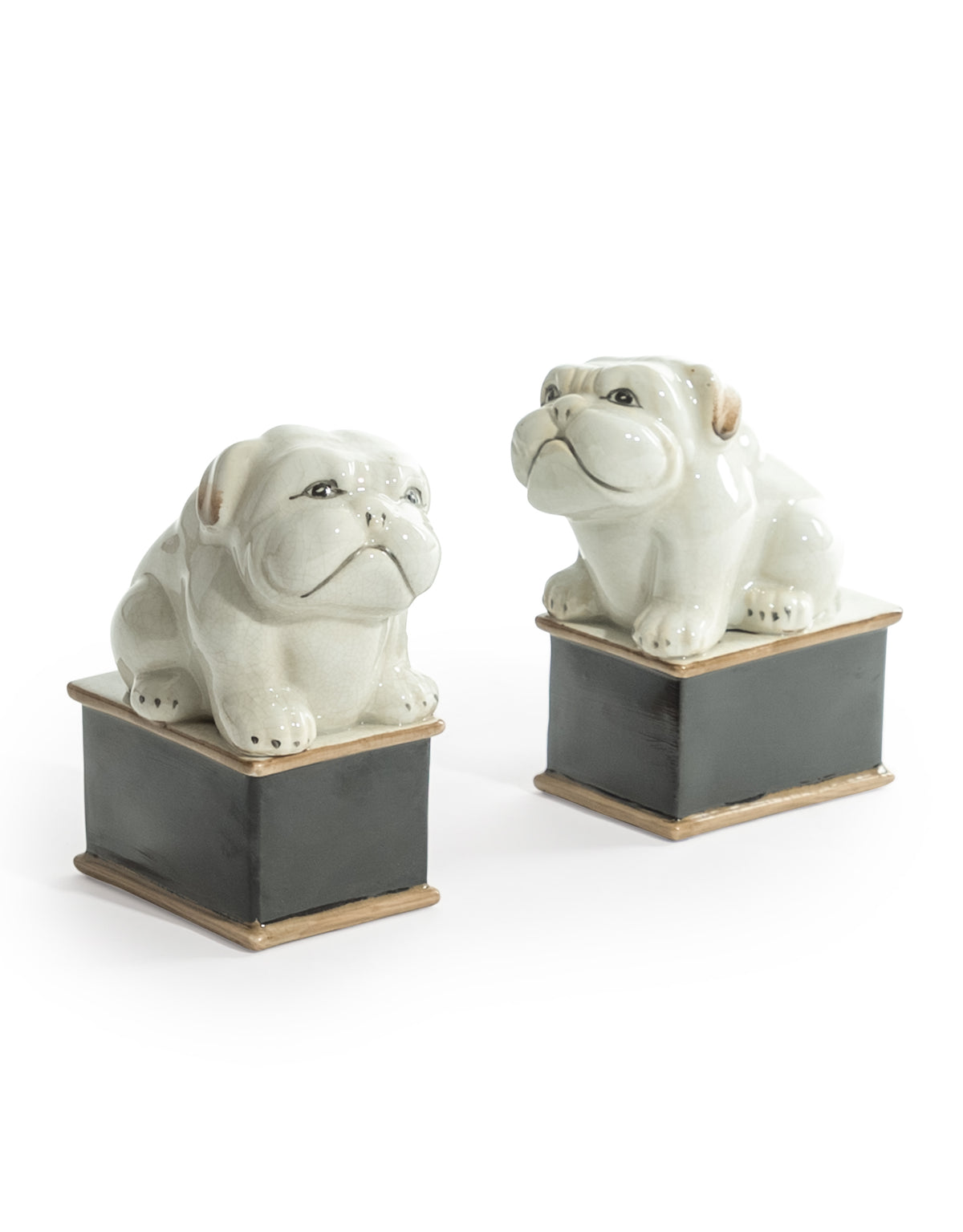 Pair of Ceramic English Bulldog Figures - BP313