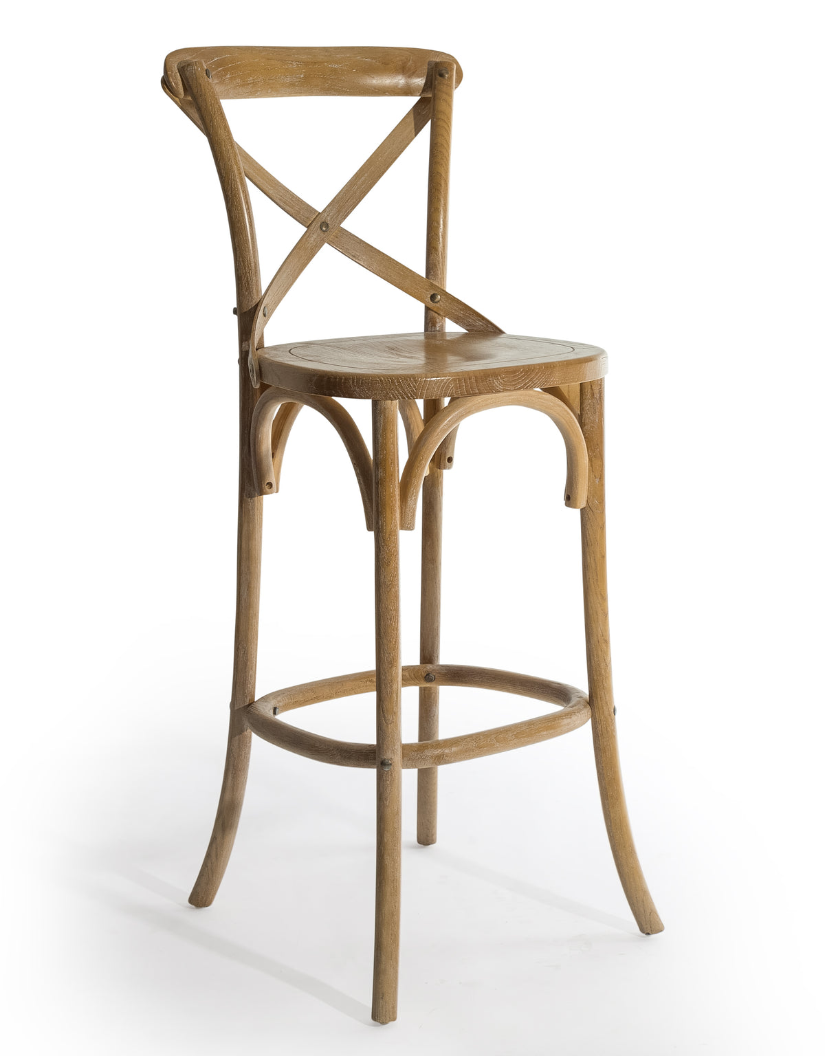 Reclaimed Elm Cross-Back Bar Stool - BWC11