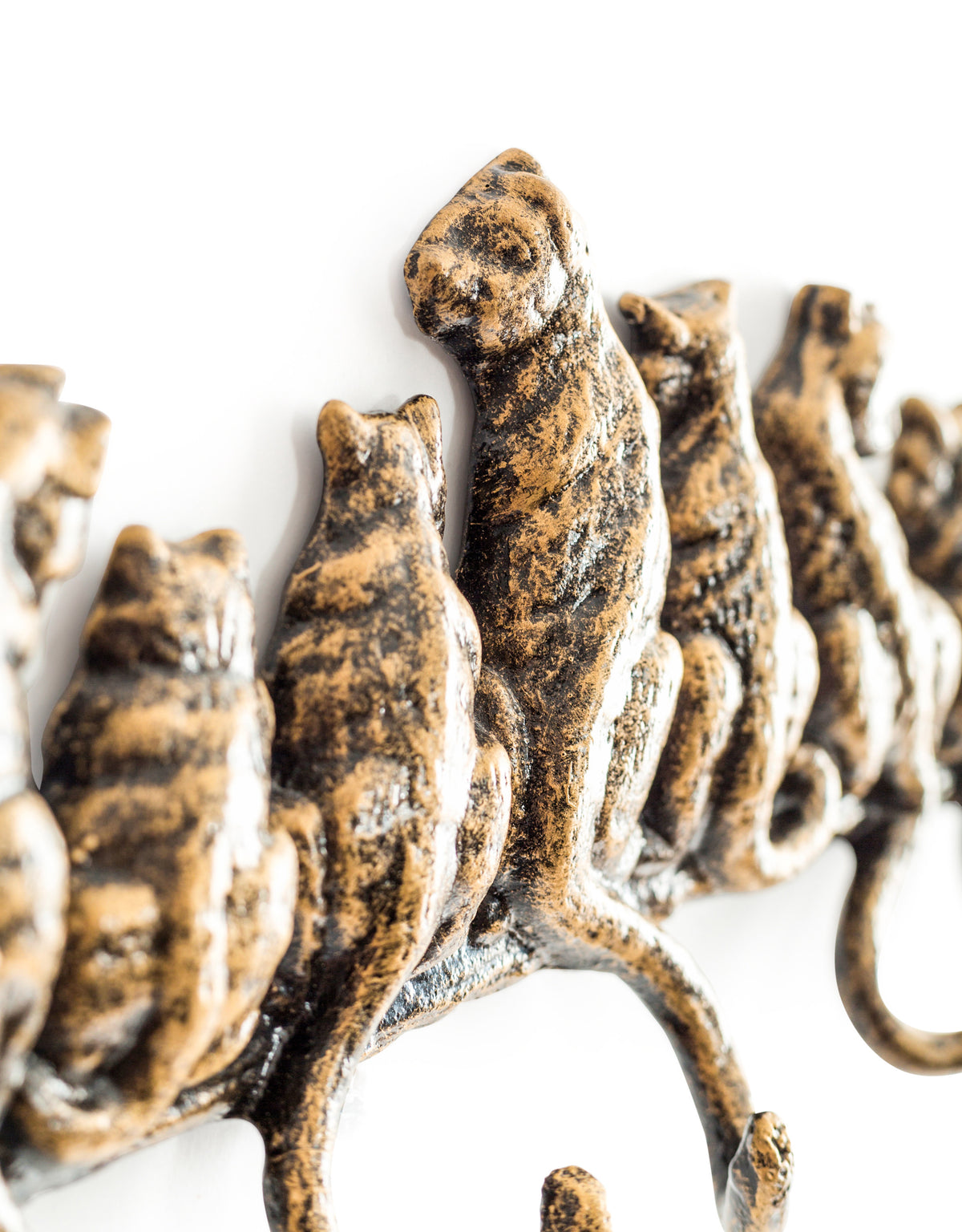 Bronze Coloured Cast Iron Cats Coat Hooks (to be bought in qtys of 2) - STM82