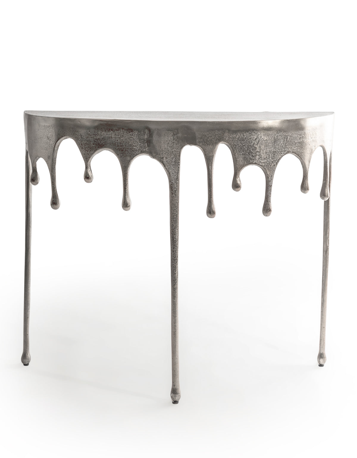 Raw Nickel "Dali" Drip Oval Aluminium Console Table - DRP20