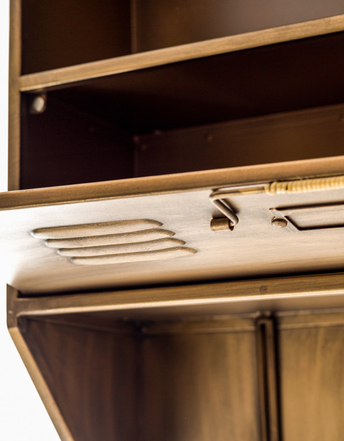 Brushed Antique Gold Metal Wall Unit - RFB36