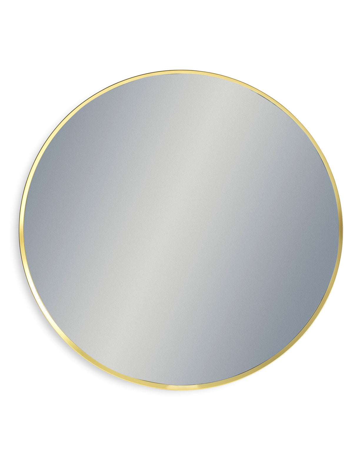 Large Round Gold Metal Flare-Framed Broadway Wall Mirror - M410