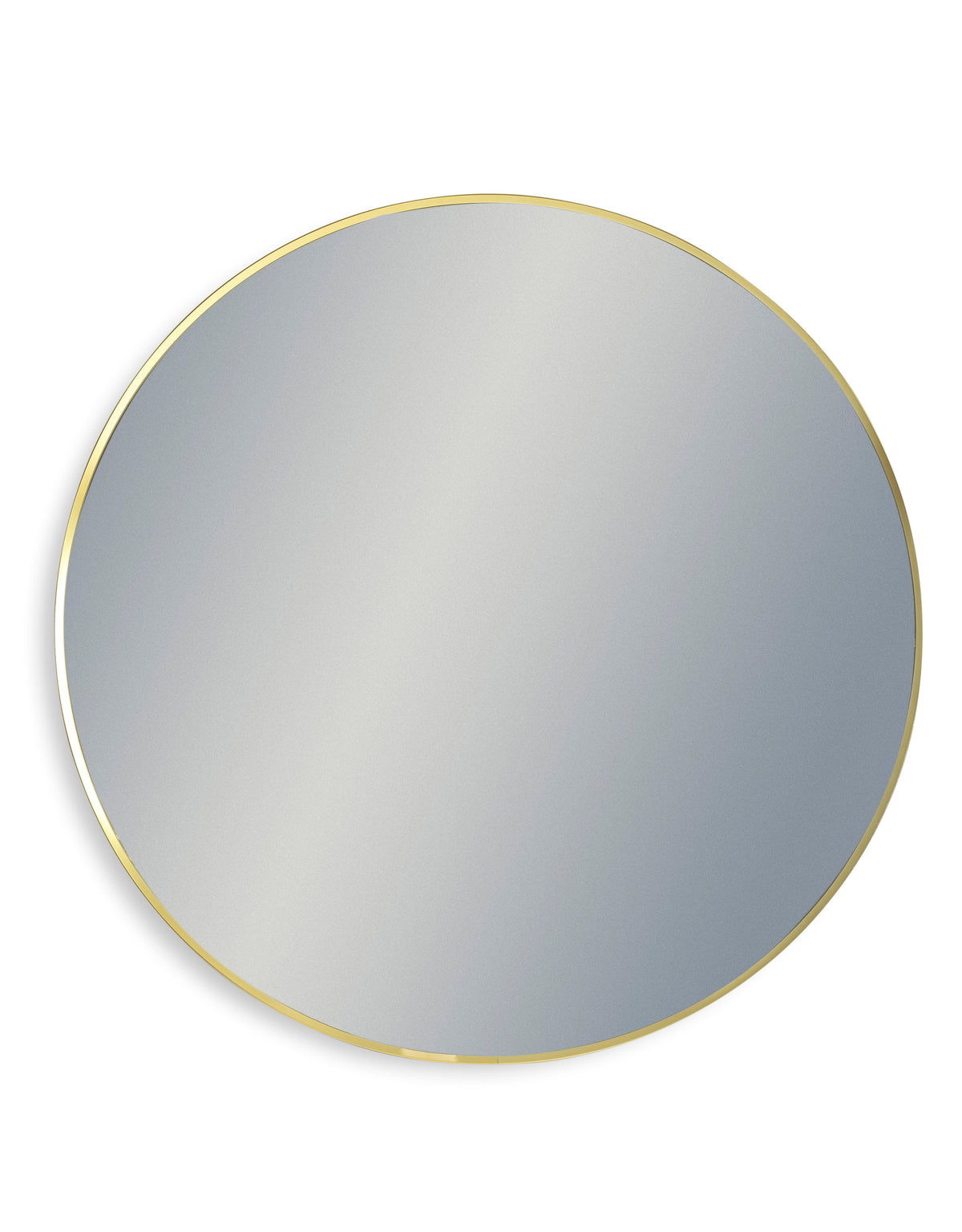 Extra Large Round Gold Metal Flare-Framed Broadway Wall Mirror - M411