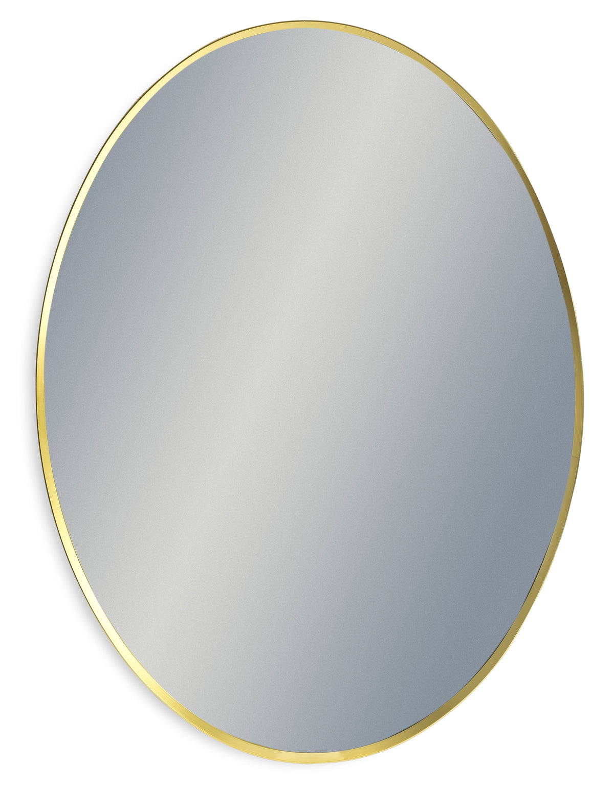 Large Oval Gold Metal Flare-Framed Broadway Wall Mirror - M412