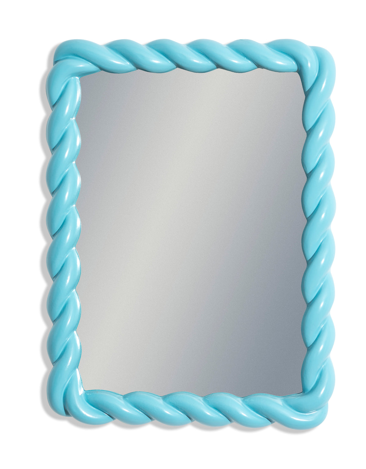 Light Blue Rope-Effect Rectangular Wall Mirror - CRM12