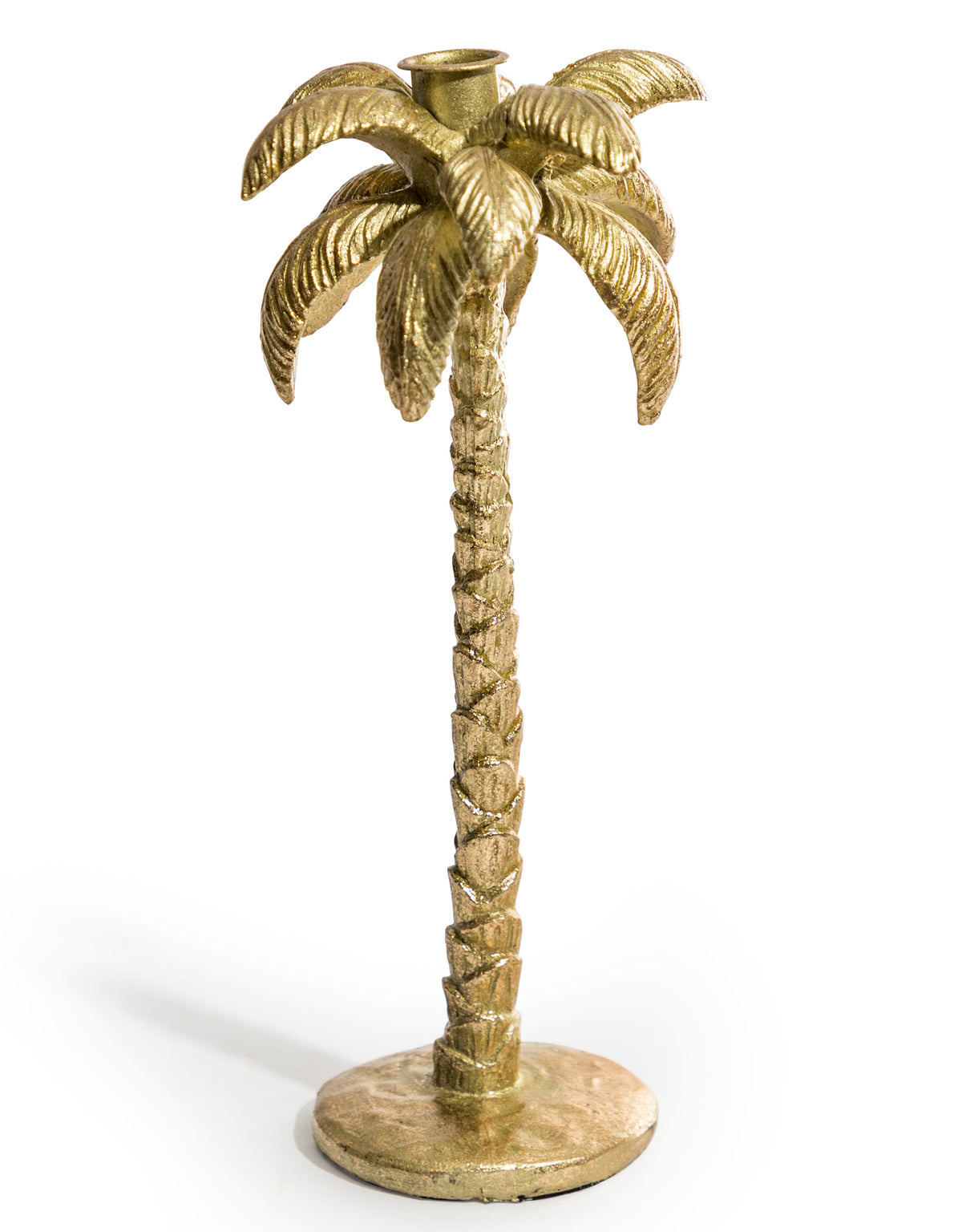 Antique Gold Palm Tree Candle Holder - TPR109