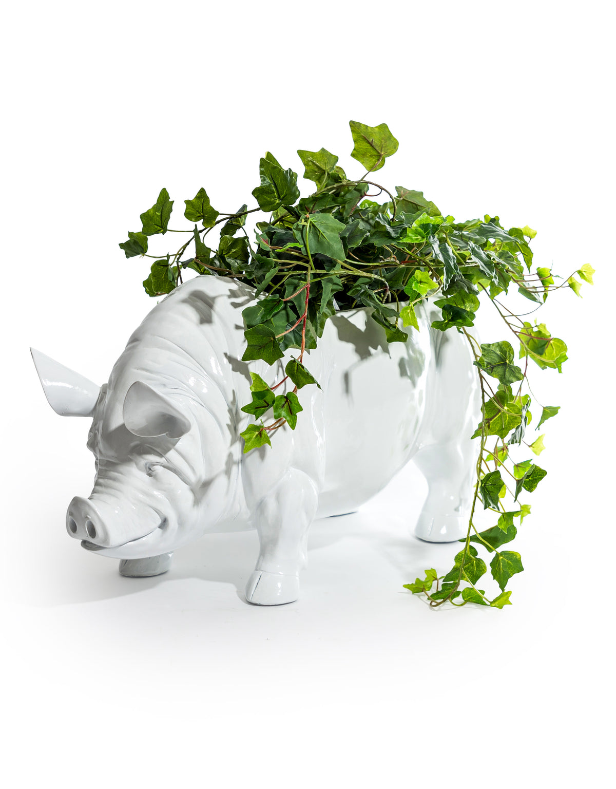 Extra Large Bright White Pig Planter - DVM57