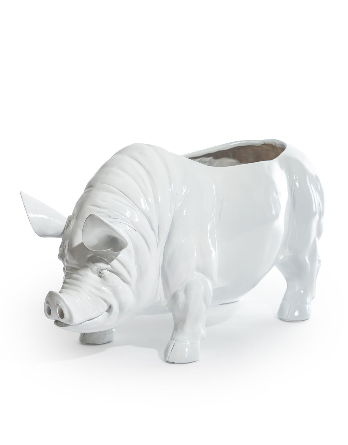 Extra Large Bright White Pig Planter - DVM57