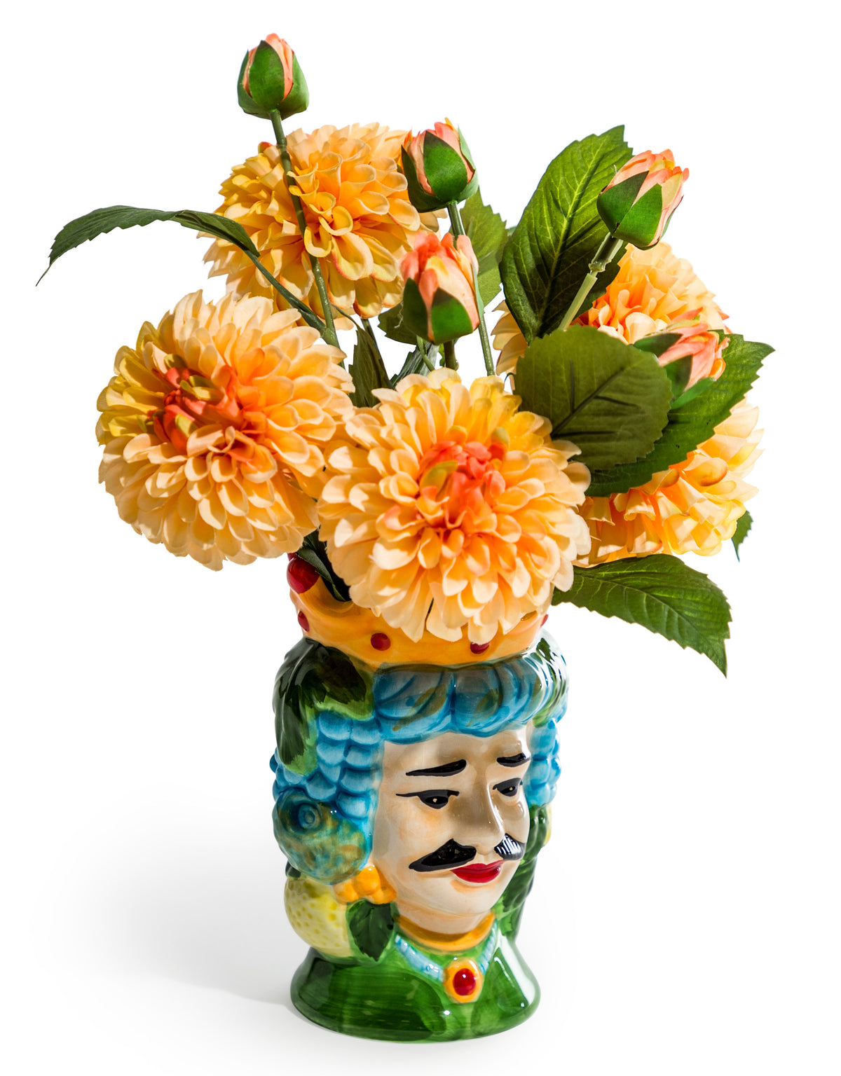 Sicilian King Moor Head Ceramic Storage Pot (to be bought in qtys of 4) - BD179