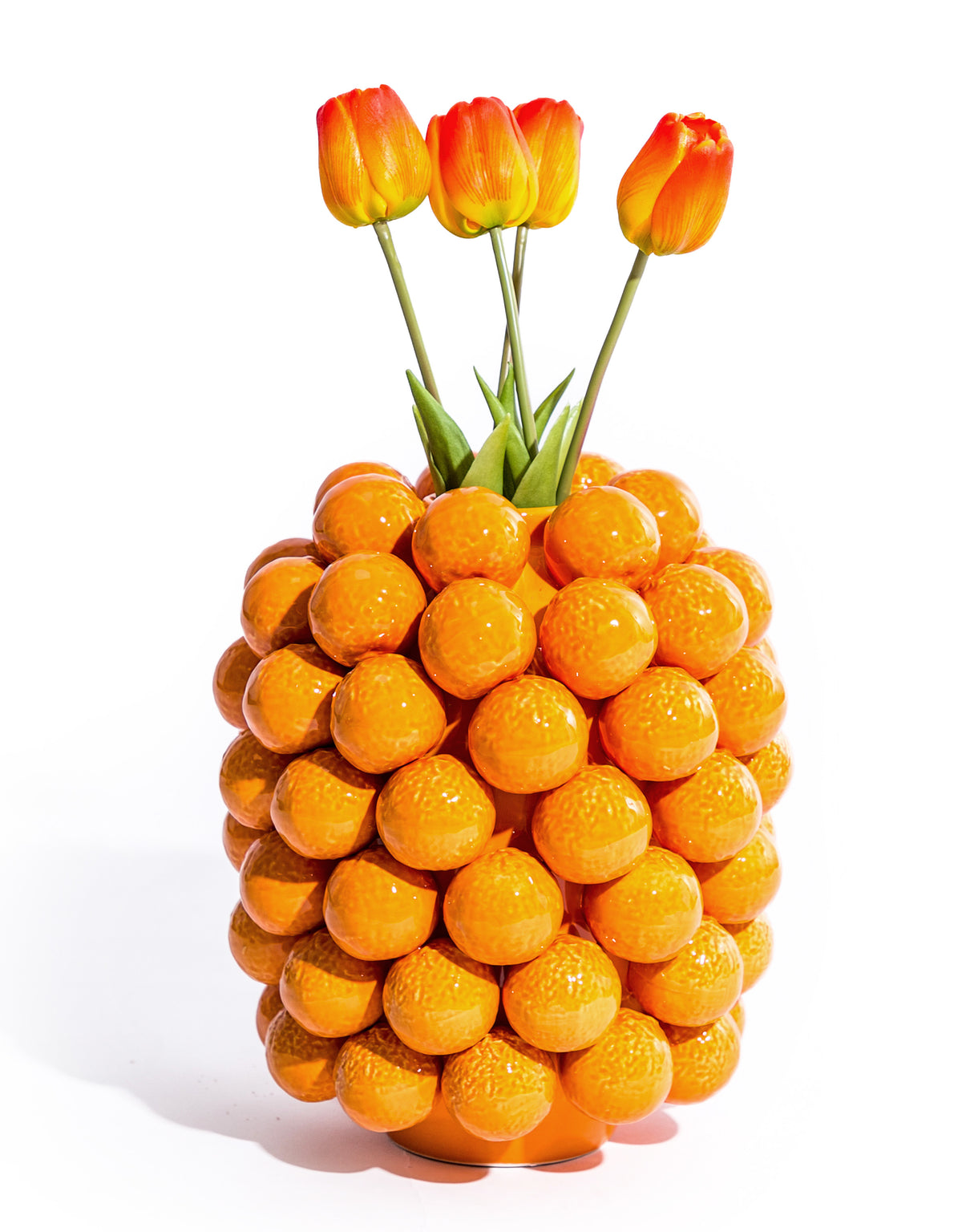 Ceramic Extra Large Multi Orange Vase - JFC17