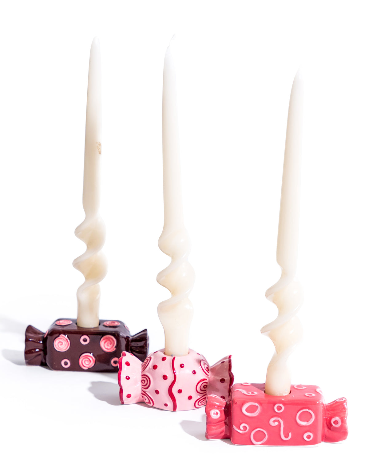 Ceramic Candy Candle Holder (to be bought in qtys of 6 assorted colours) - CRT127