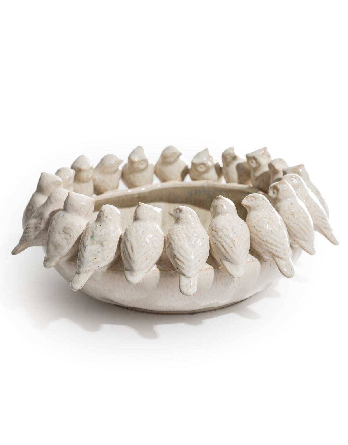 "Oatmeal" Ceramic Flock of Birds Bowl - NCP12
