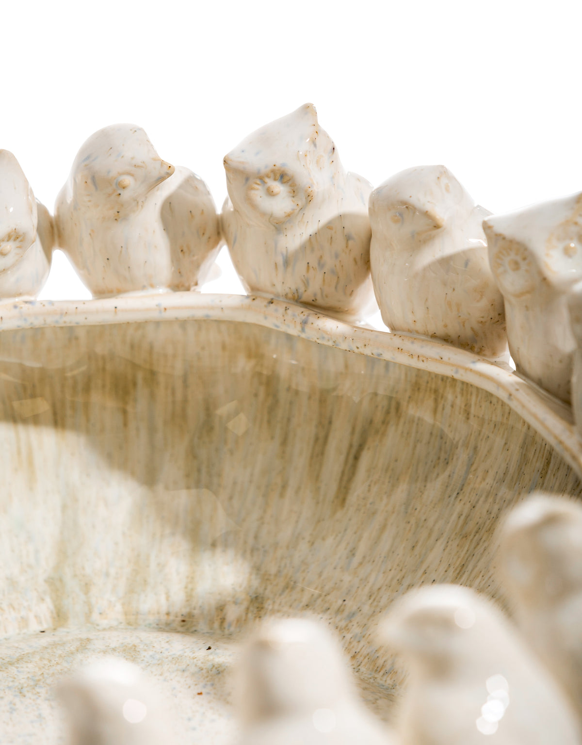 "Oatmeal" Ceramic Flock of Birds Bowl - NCP12