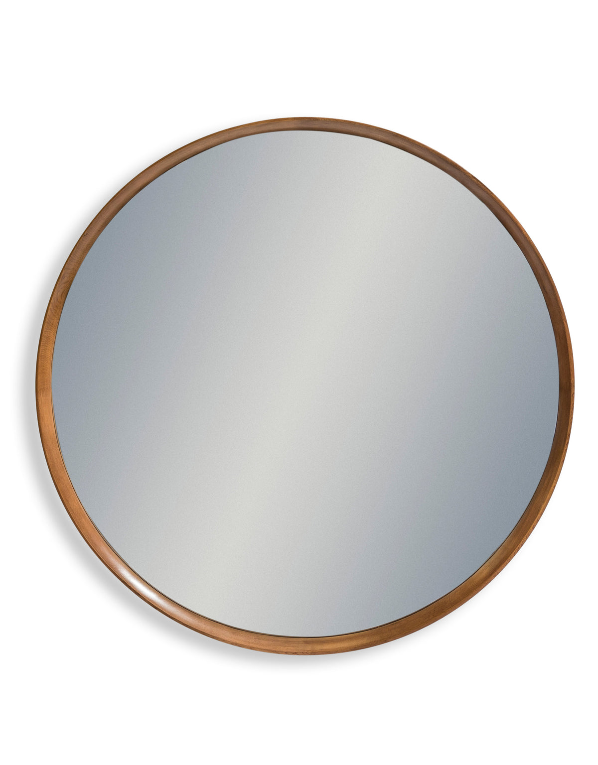 Extra Large Round Oak Wood-Framed Dovetail Wall Mirror - CRM16