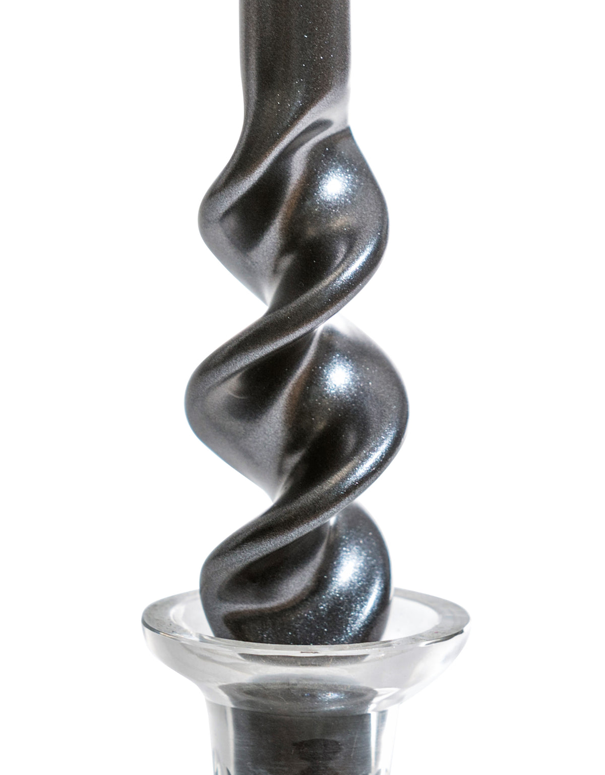 "Metallic Black" 29cm Hand Turned Taper Candle - METALLICBLACK