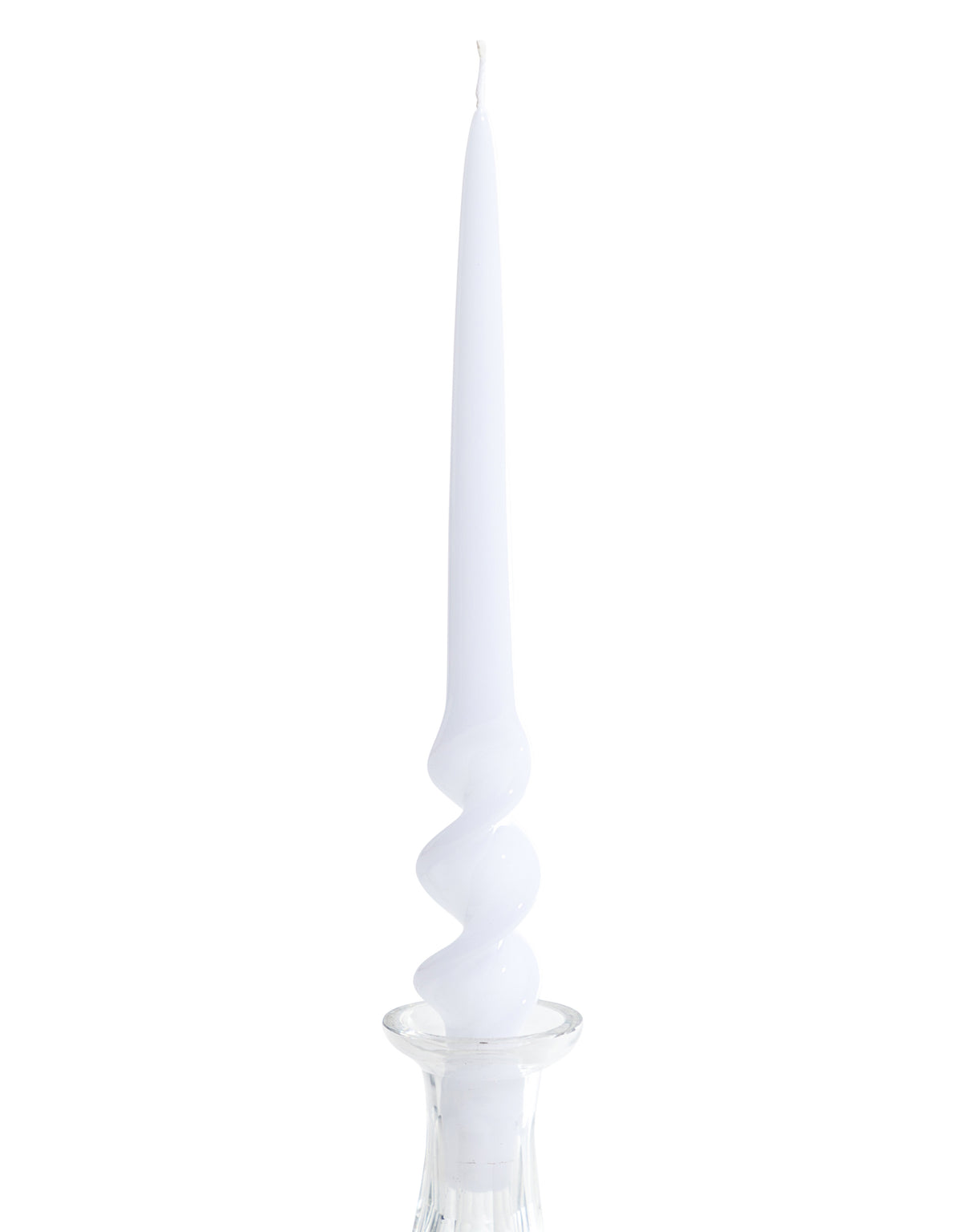White 29cm Hand Turned Taper Candle - PUREWHITE