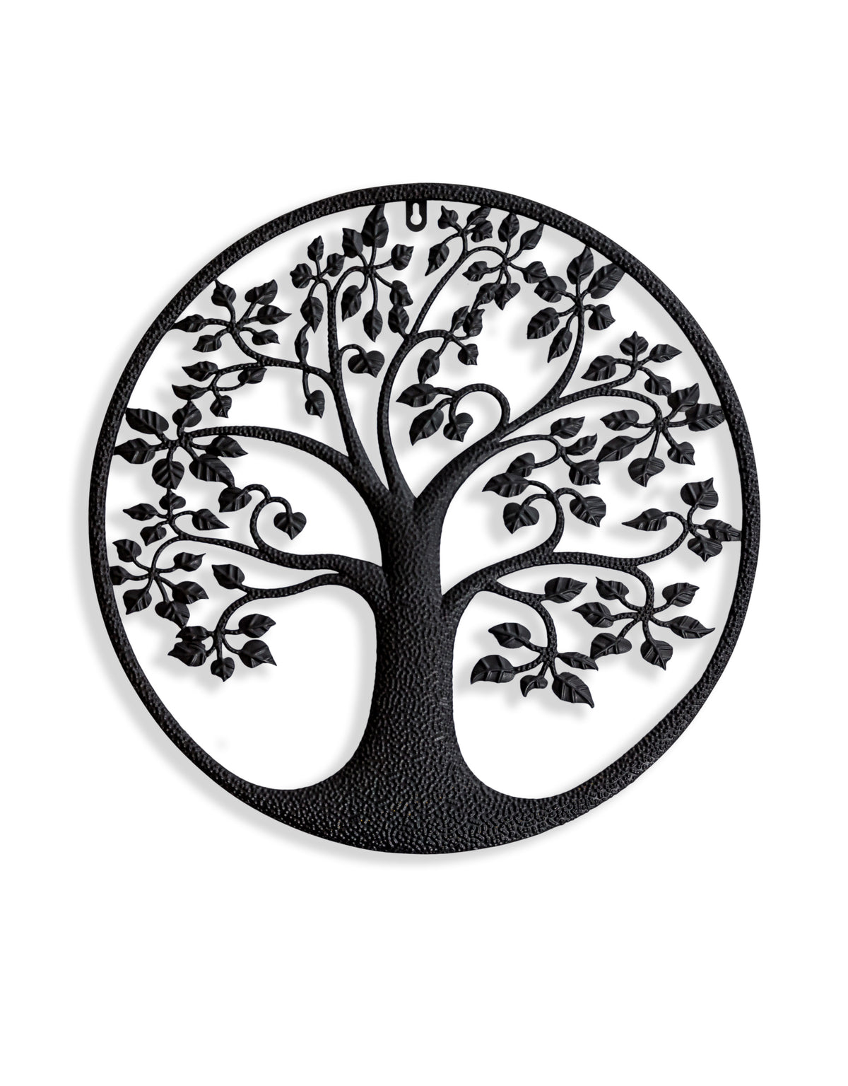 Matt Black Hammered-Effect "Tree of Life" Wall Decor - CL145
