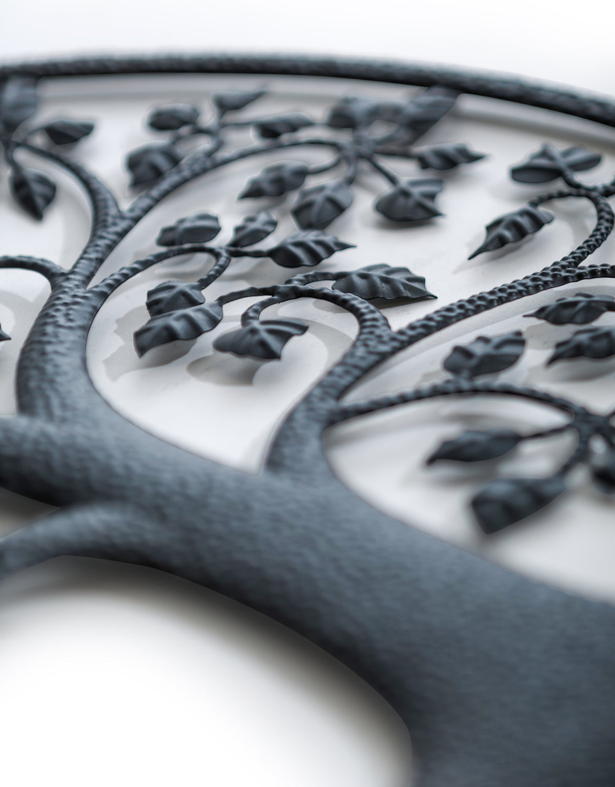 Matt Black Hammered-Effect "Tree of Life" Wall Decor - CL145
