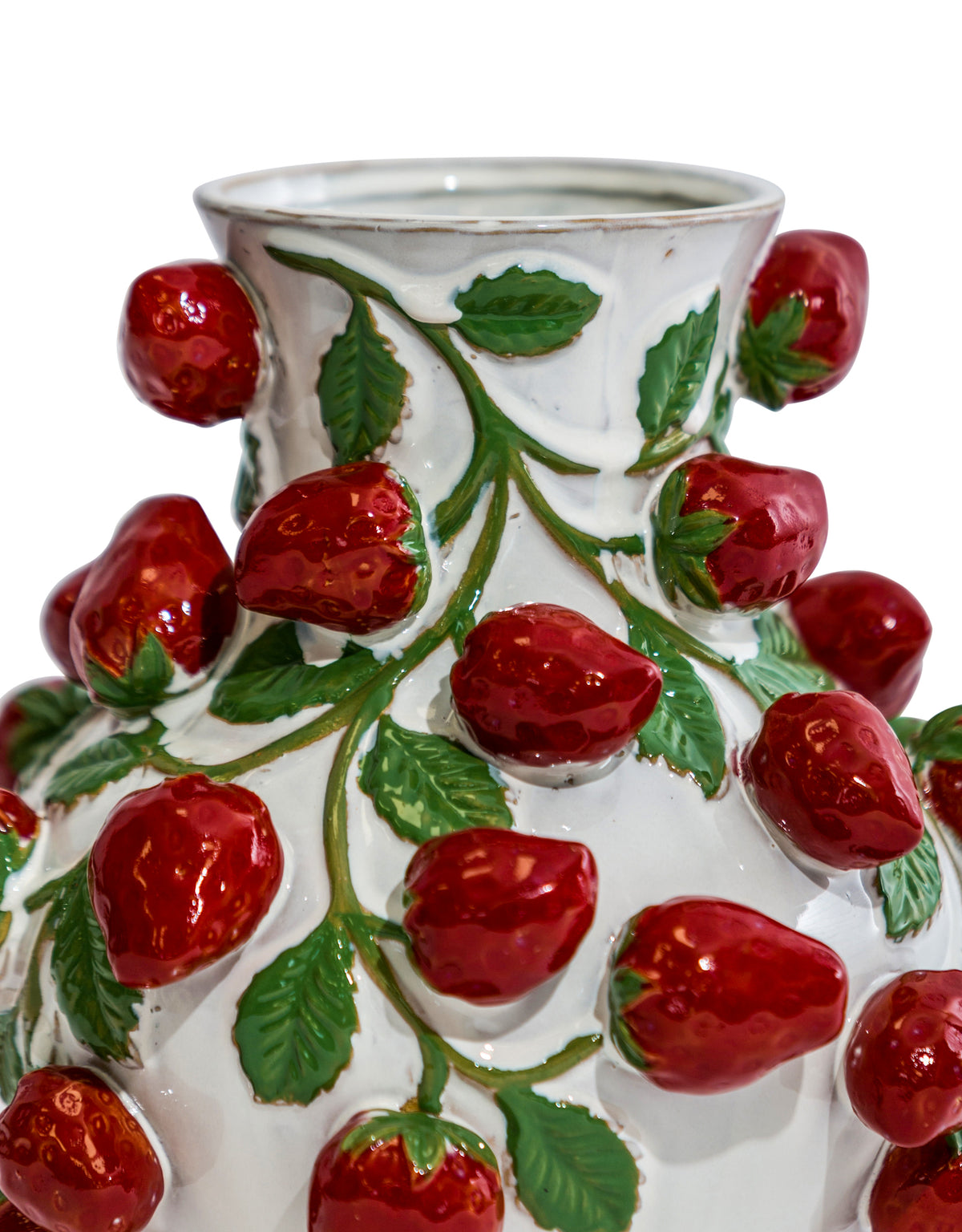Hand Painted Ceramic Strawberry Vine Vase - ASP12
