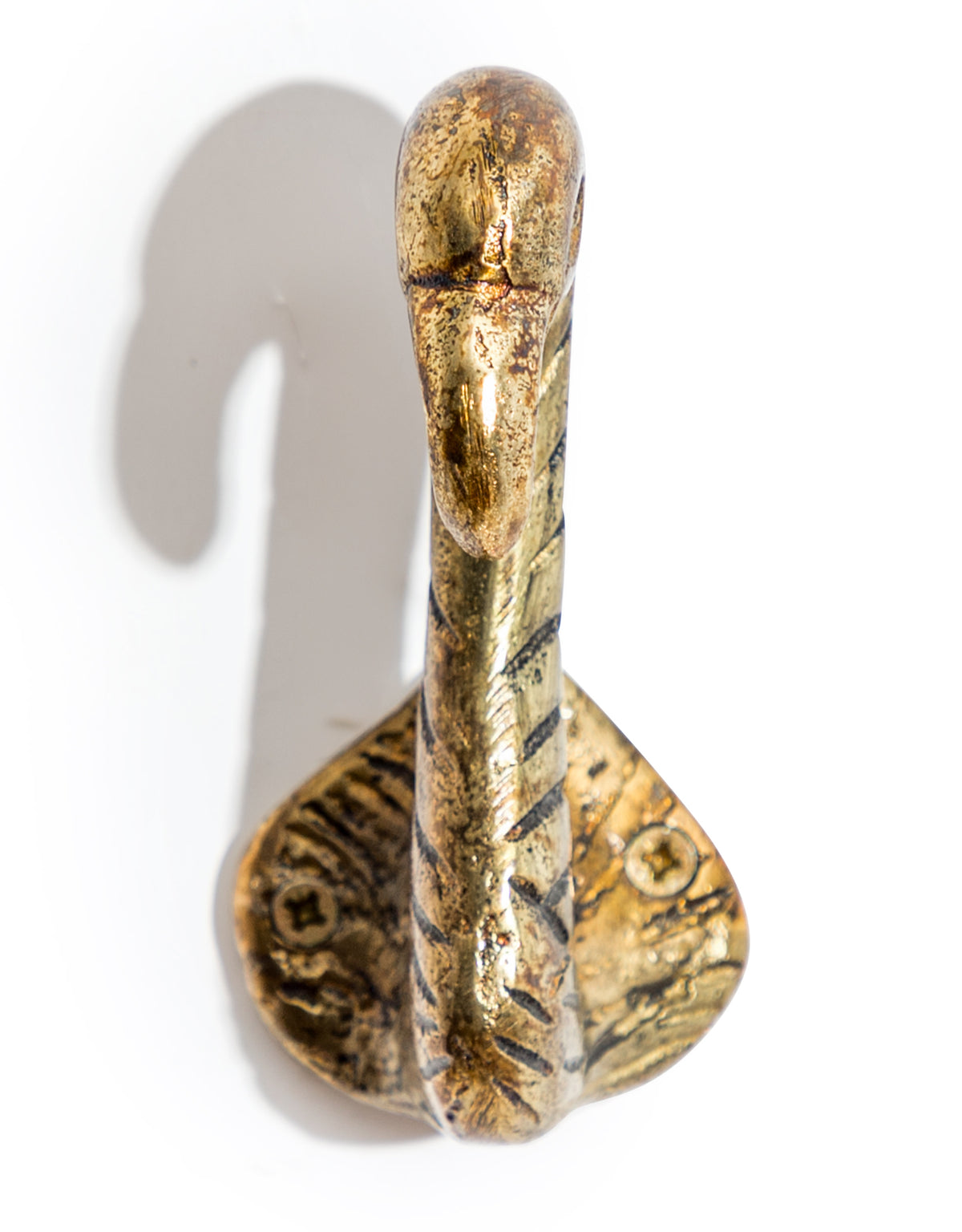 Set of 2 Antique Gold Flamingo Head Coat Hooks - AL177