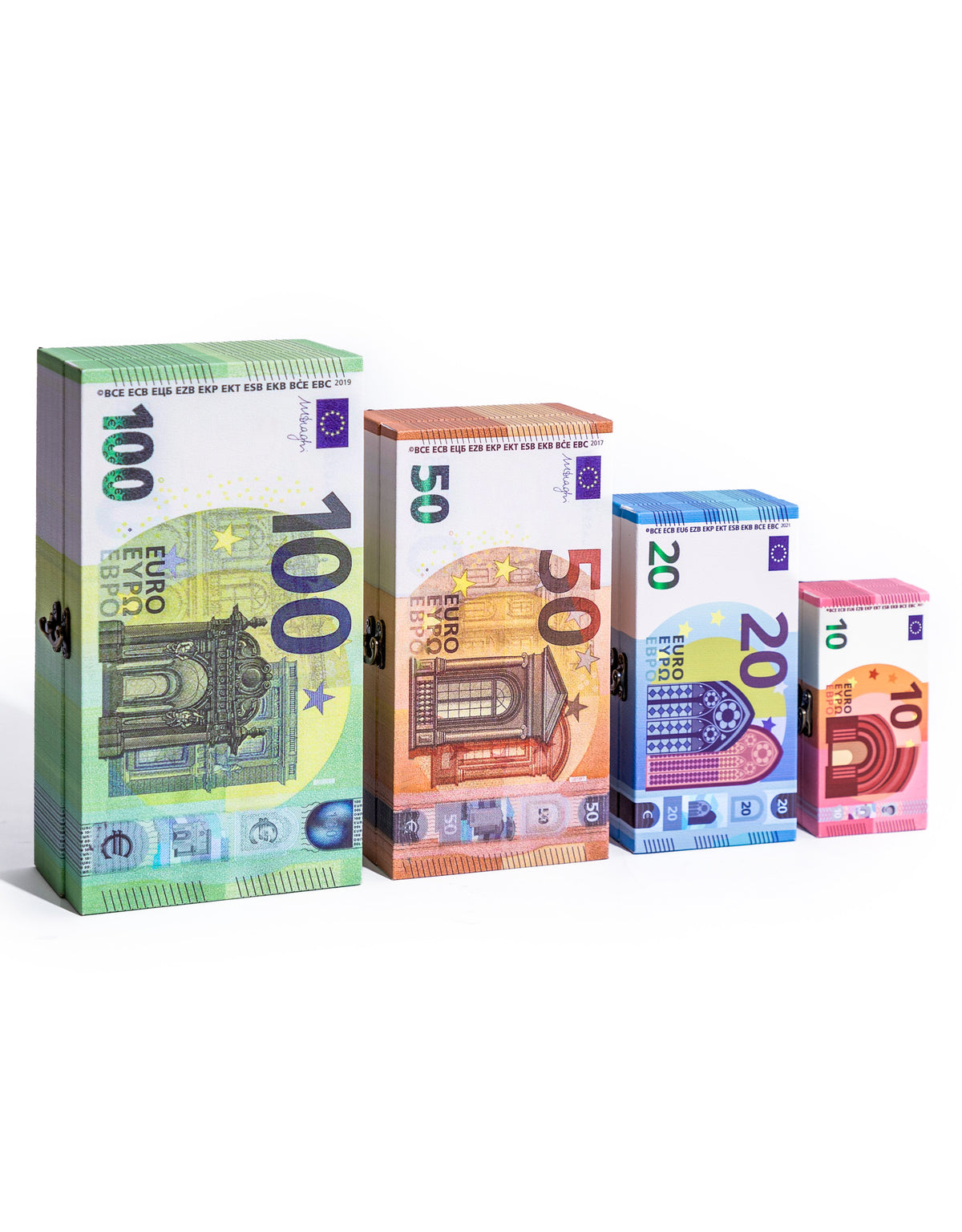 Set of 4 Euro Cash Notes Storage Boxes - KRB21
