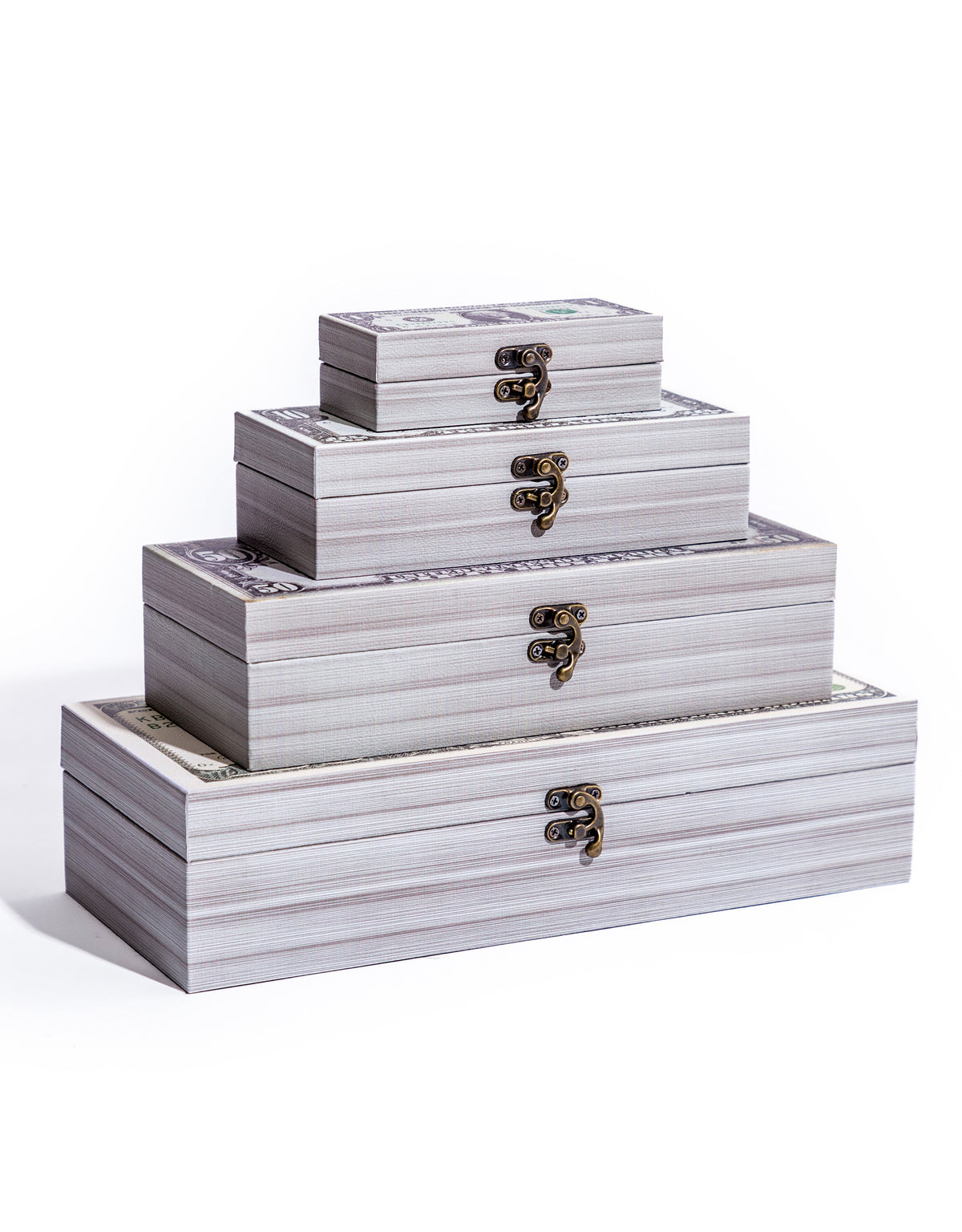 Set of 4 Dollar Cash Notes Storage Boxes - KRB22