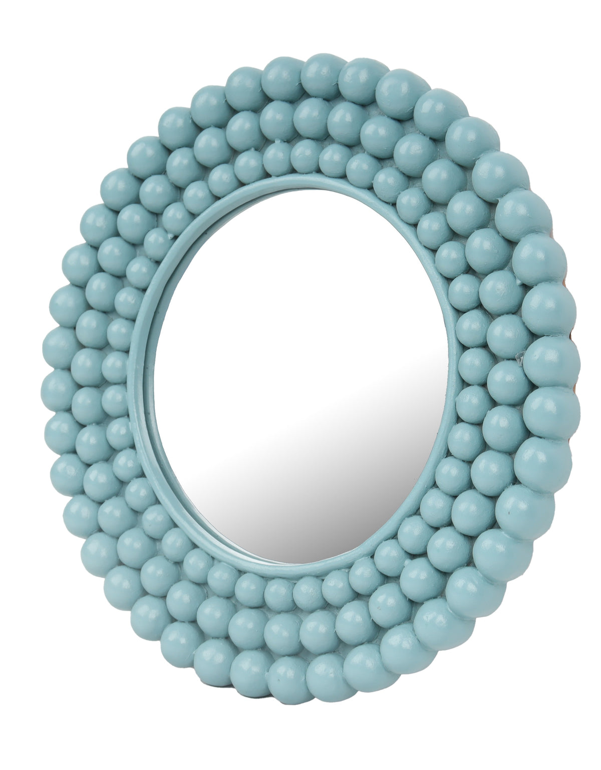 Aqua Blue Multi Ball Framed Small Wall Mirror - PQB16