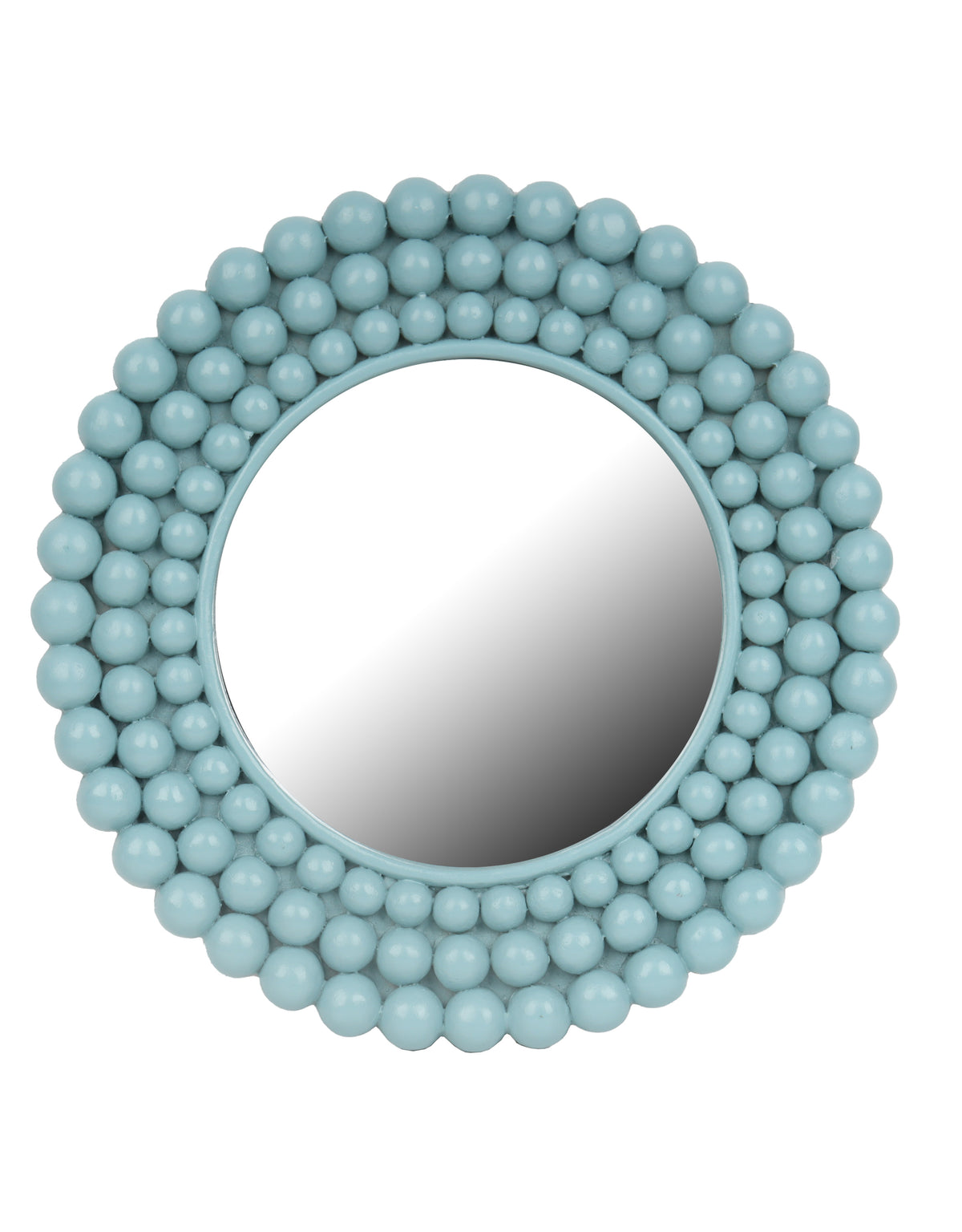 Aqua Blue Multi Ball Framed Small Wall Mirror - PQB16