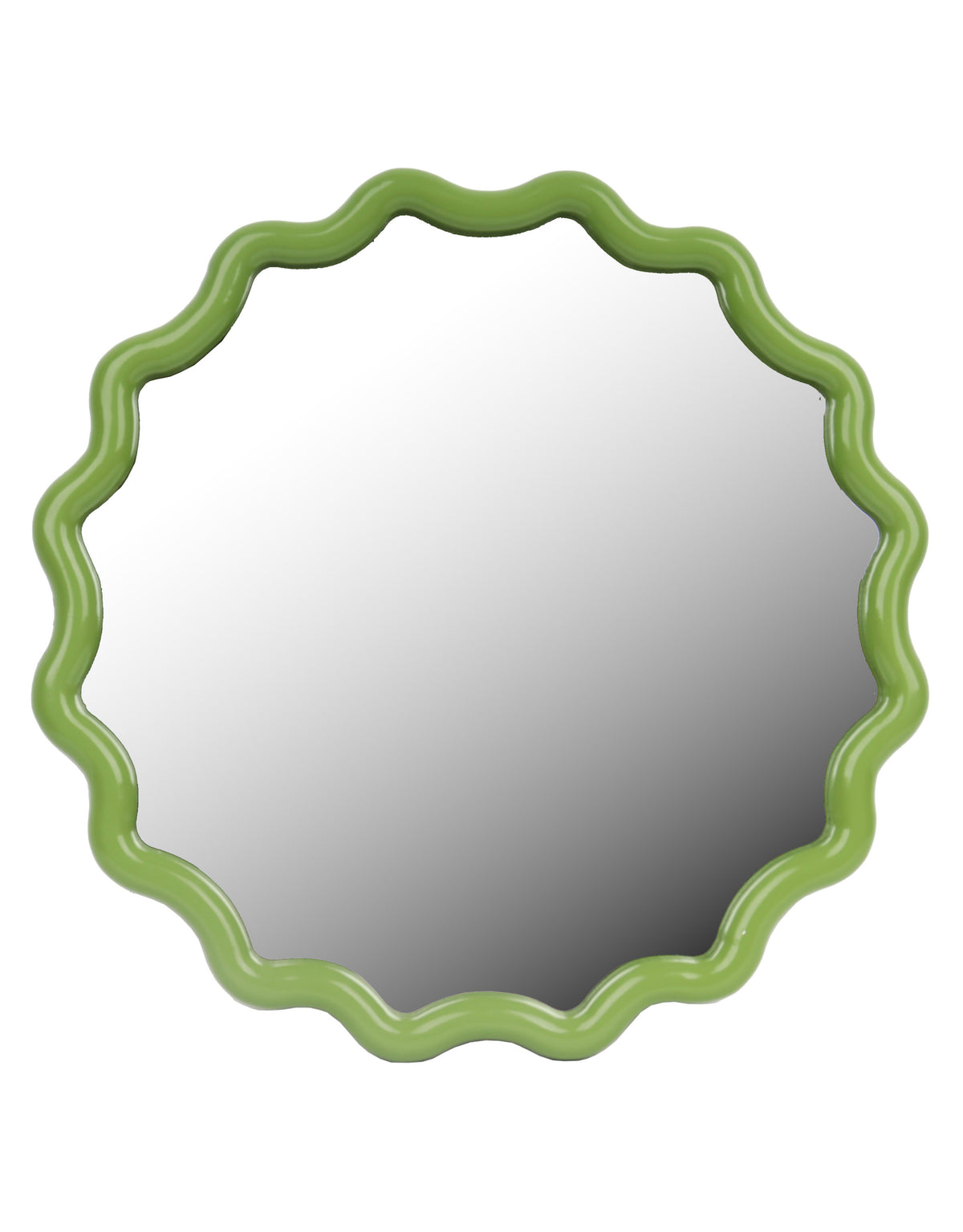 Lime Green Wave Framed Wall Mirror - PQB20