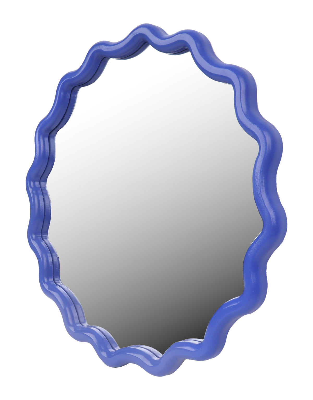 Royal Blue Wave Framed Wall Mirror - PQB21