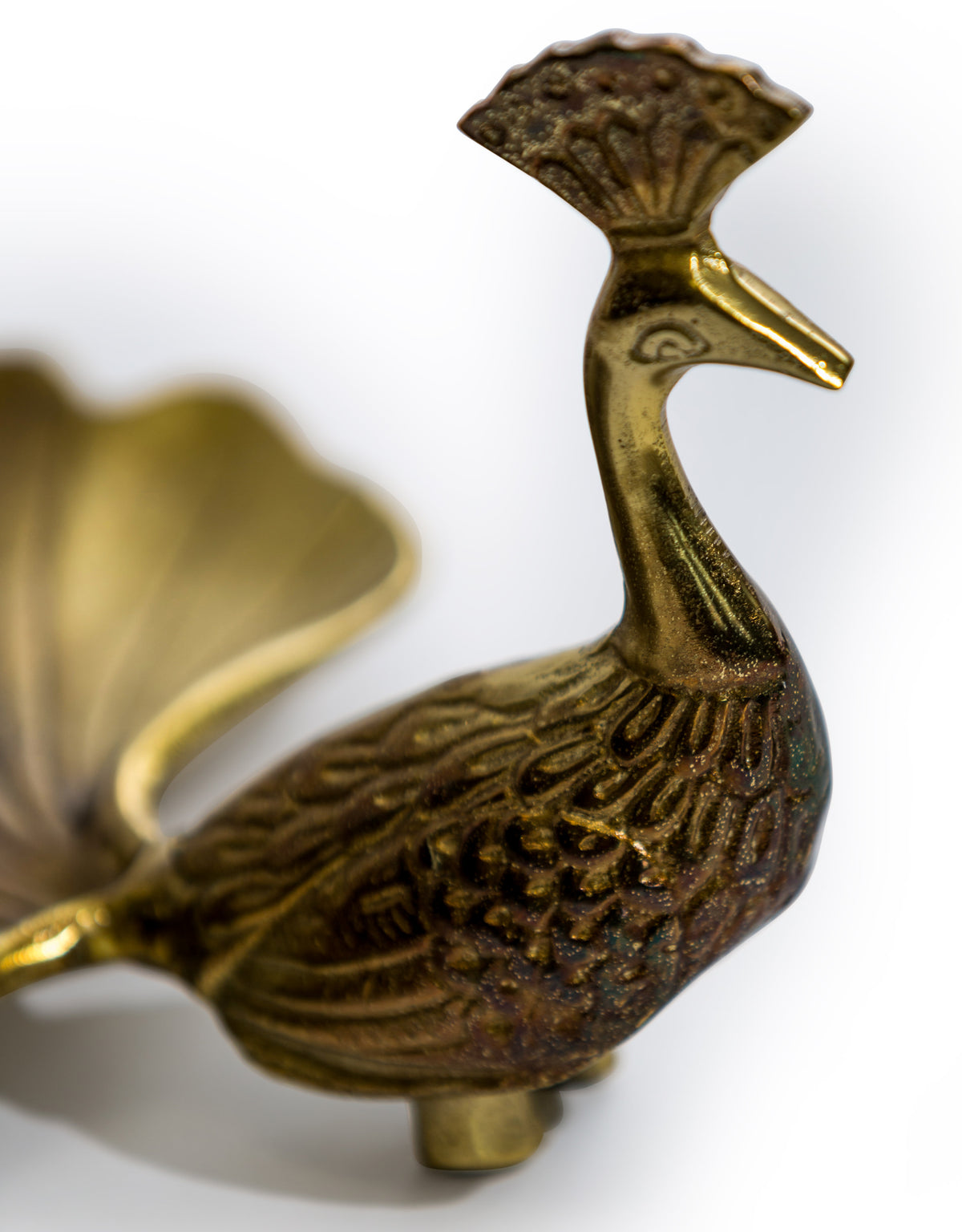 Antique Gold Peacock Trinket Dish / Platter (to be bought in qtys of 2) - AL176