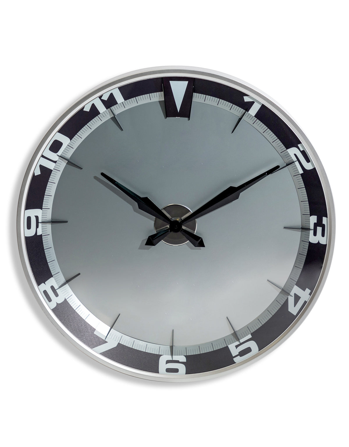 Large Brushed Steel "Watch-Style" Wall Clock - FCM16