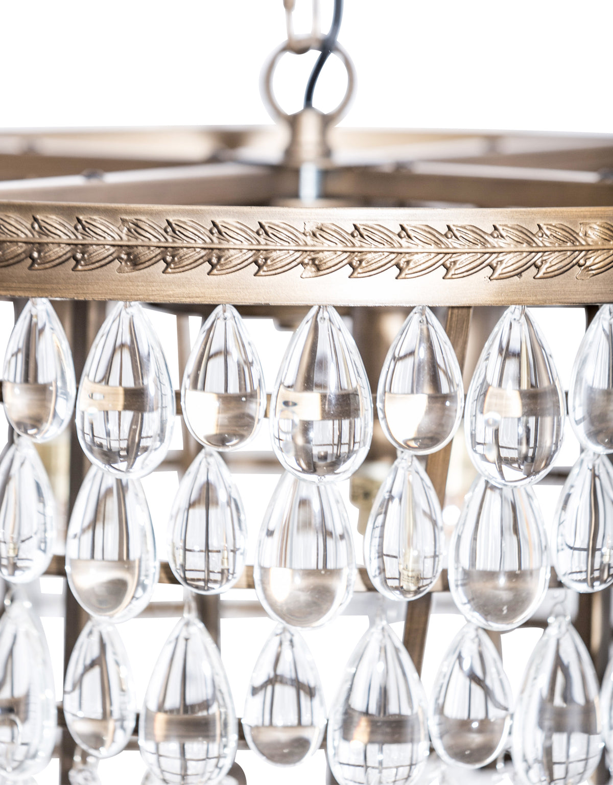 Large Bronze/Gold Finish Rainfall Chandelier w/ Clear Crystals - CH295